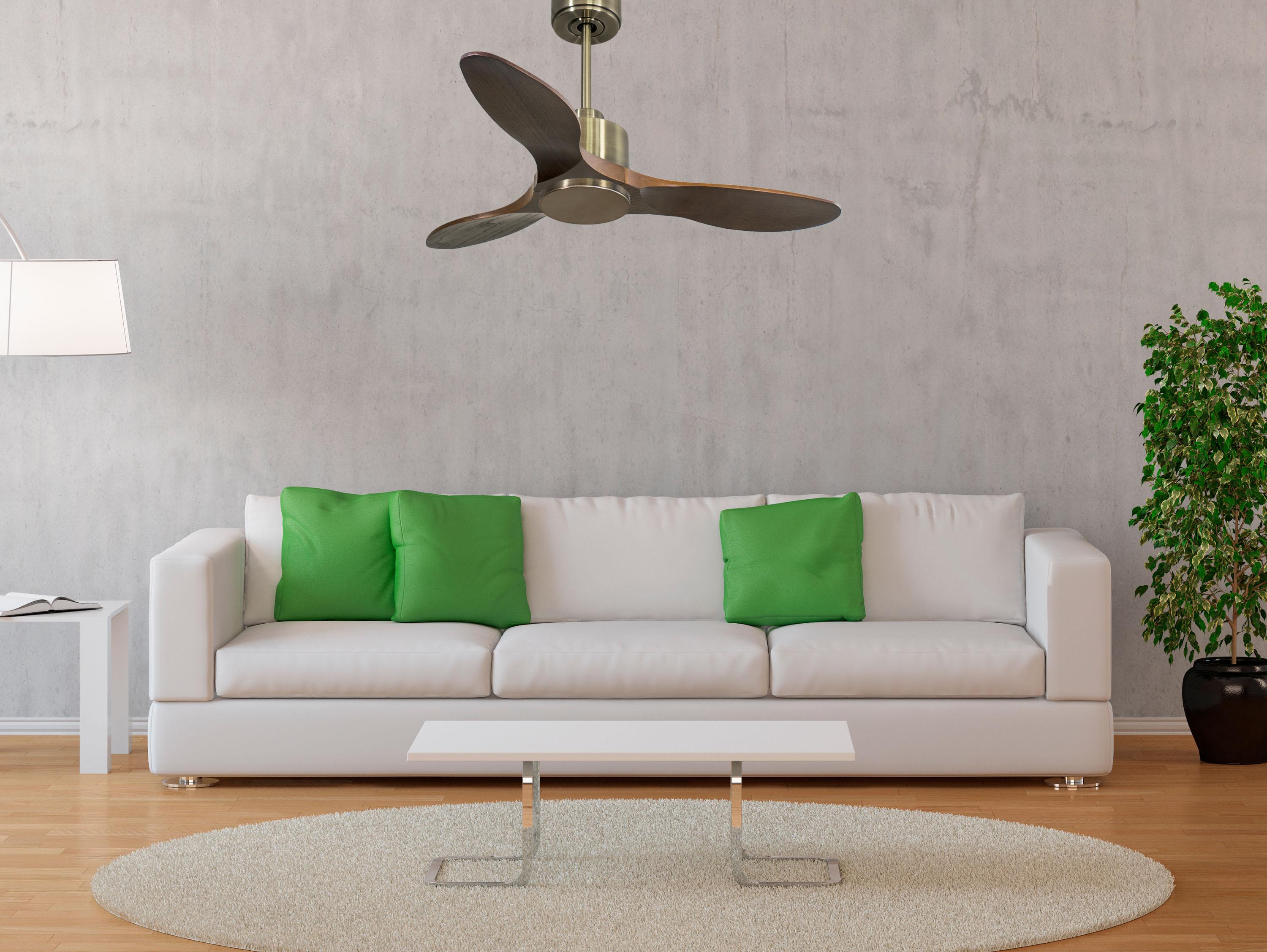 Ventilatore da soffitto Reversibile Termostato Wifi Motore CC Tetti inclinati Telecomando Hypersilence Memoria