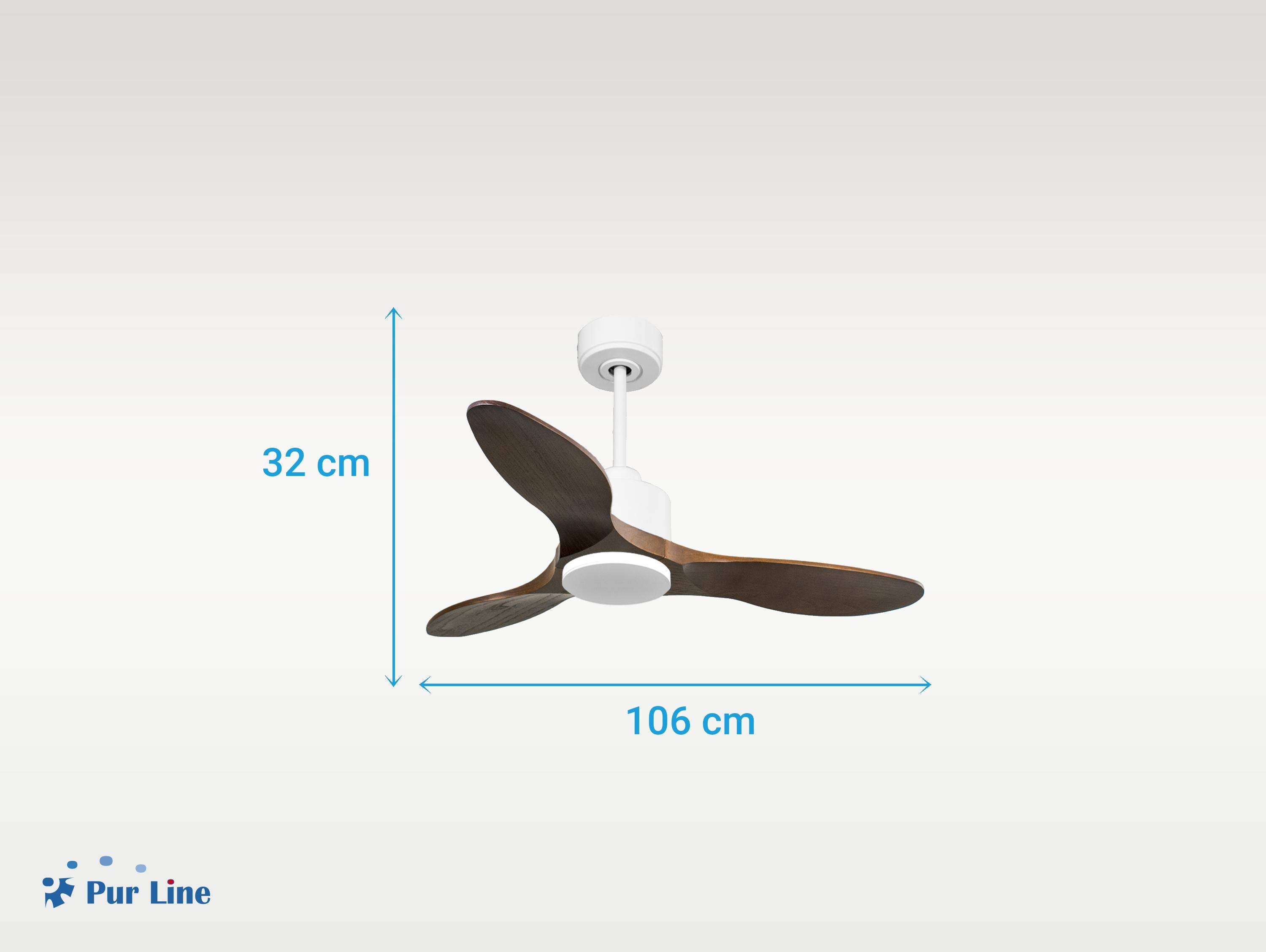 Ventilatore da soffitto Reversibile Termostato Wifi Motore CC Tetti inclinati Telecomando Hypersilence Memoria