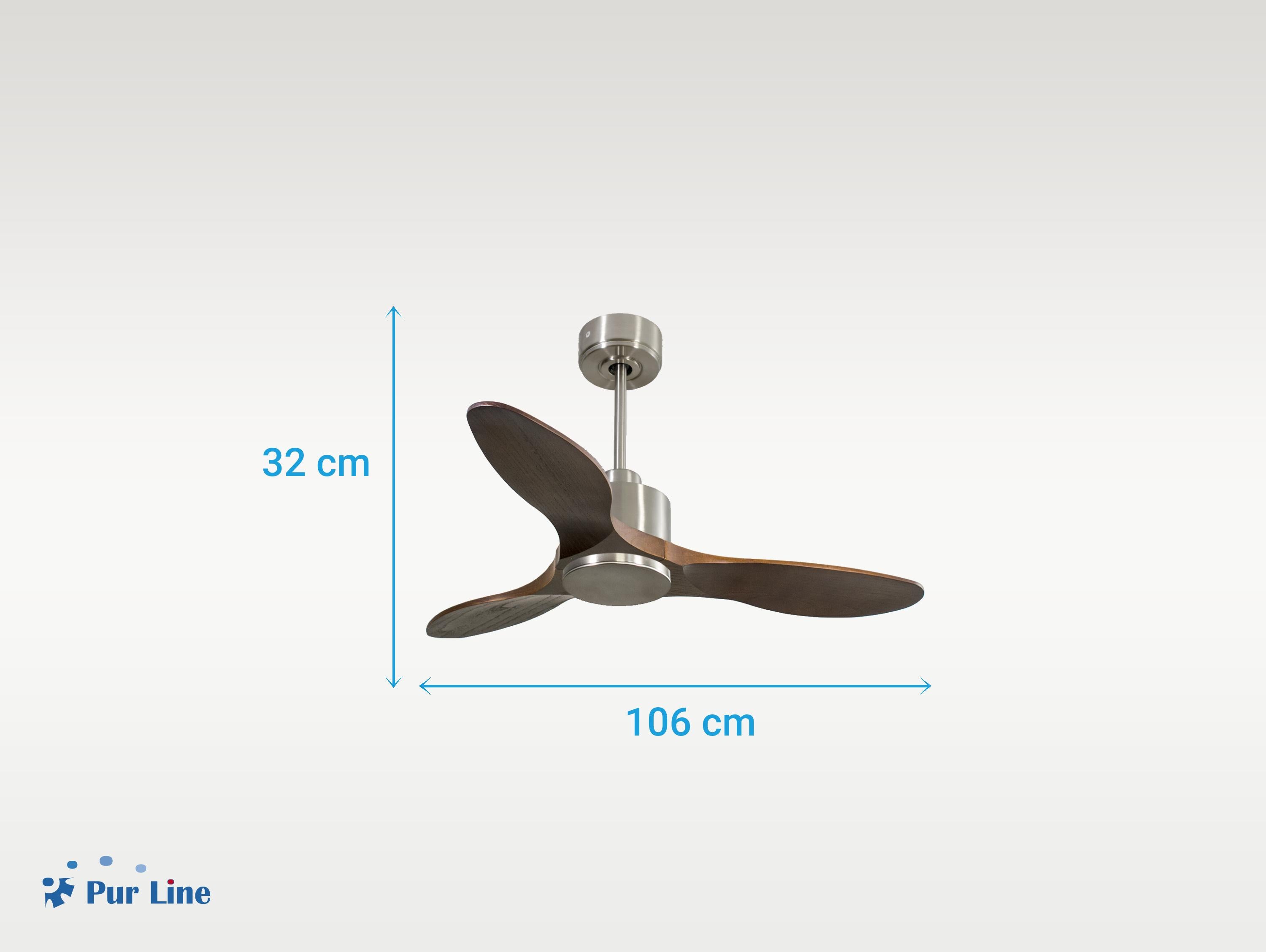 Ventilatore da soffitto Reversibile Termostato Wifi Motore CC Tetti inclinati Telecomando Hypersilence Memoria