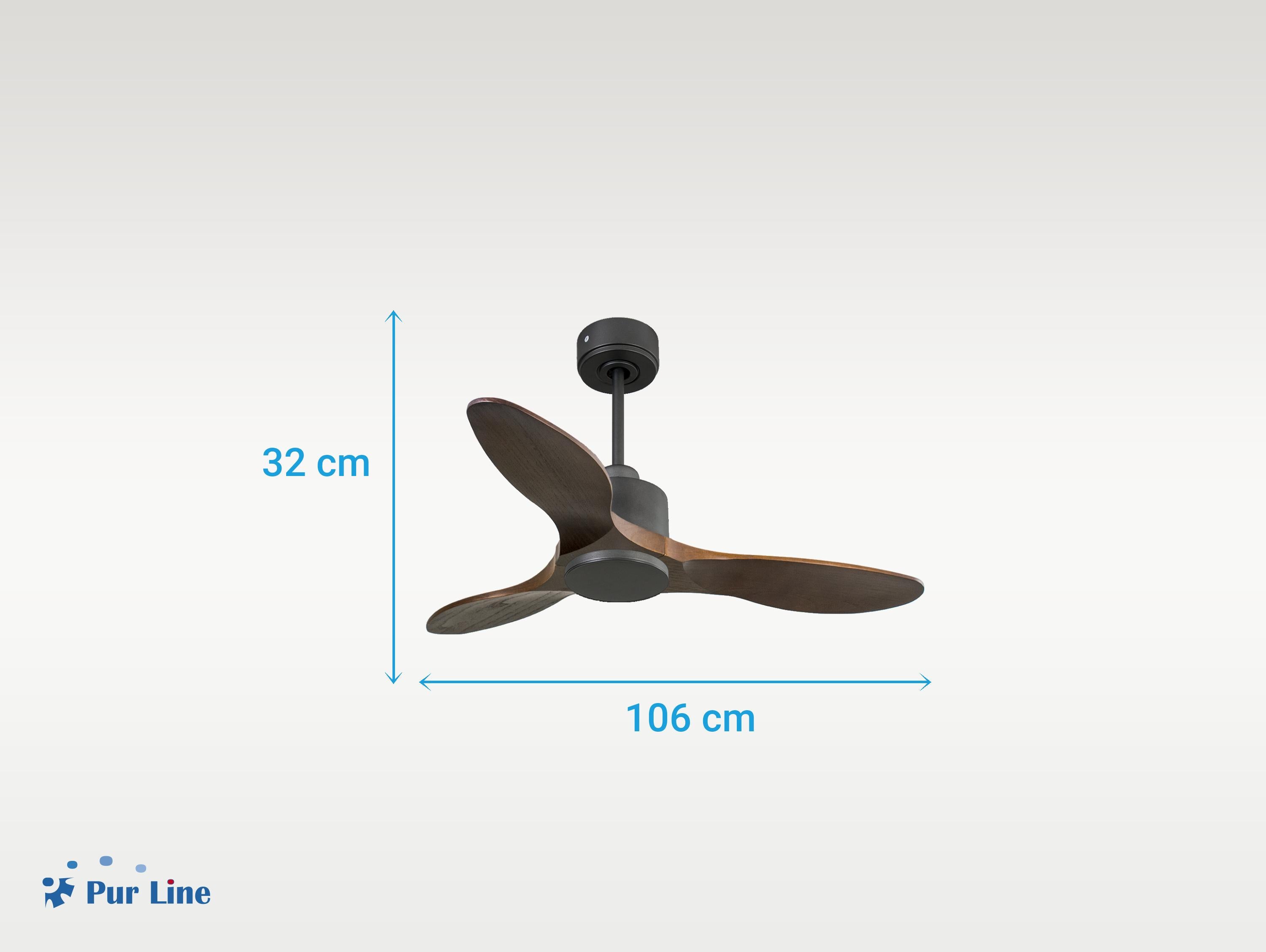 Ventilatore da soffitto Reversibile Termostato Wifi Motore CC Tetti inclinati Telecomando Hypersilence Memoria
