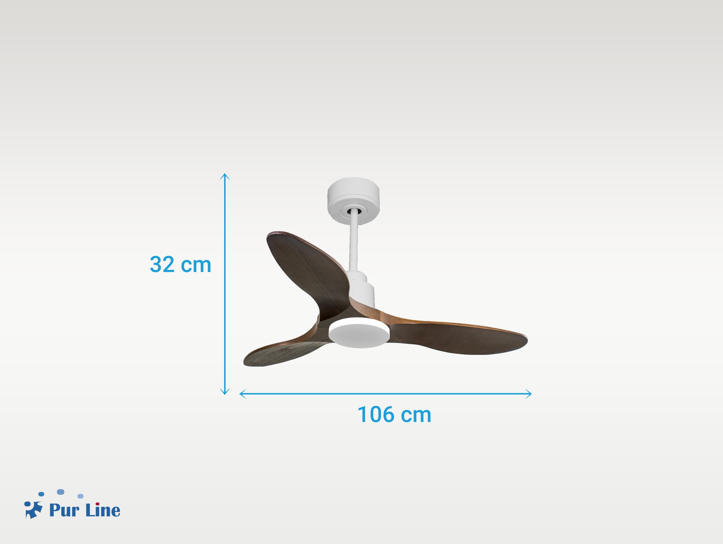 Ventilatore da soffitto Reversibile Termostato Wifi Motore CC Tetti inclinati Telecomando Hypersilence Memoria