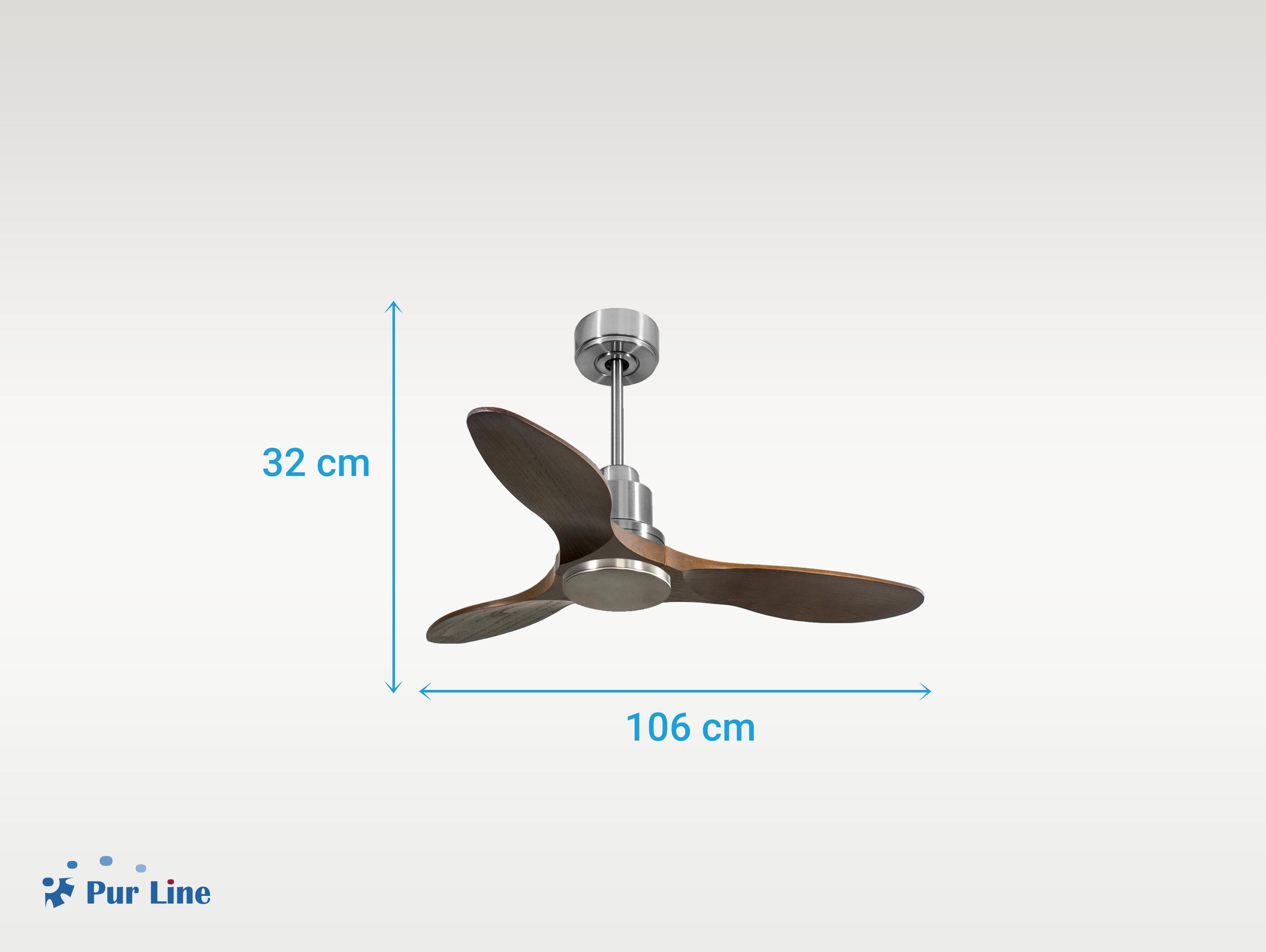 Ventilatore da soffitto Reversibile Termostato Wifi Motore CC Tetti inclinati Telecomando Hypersilence Memoria