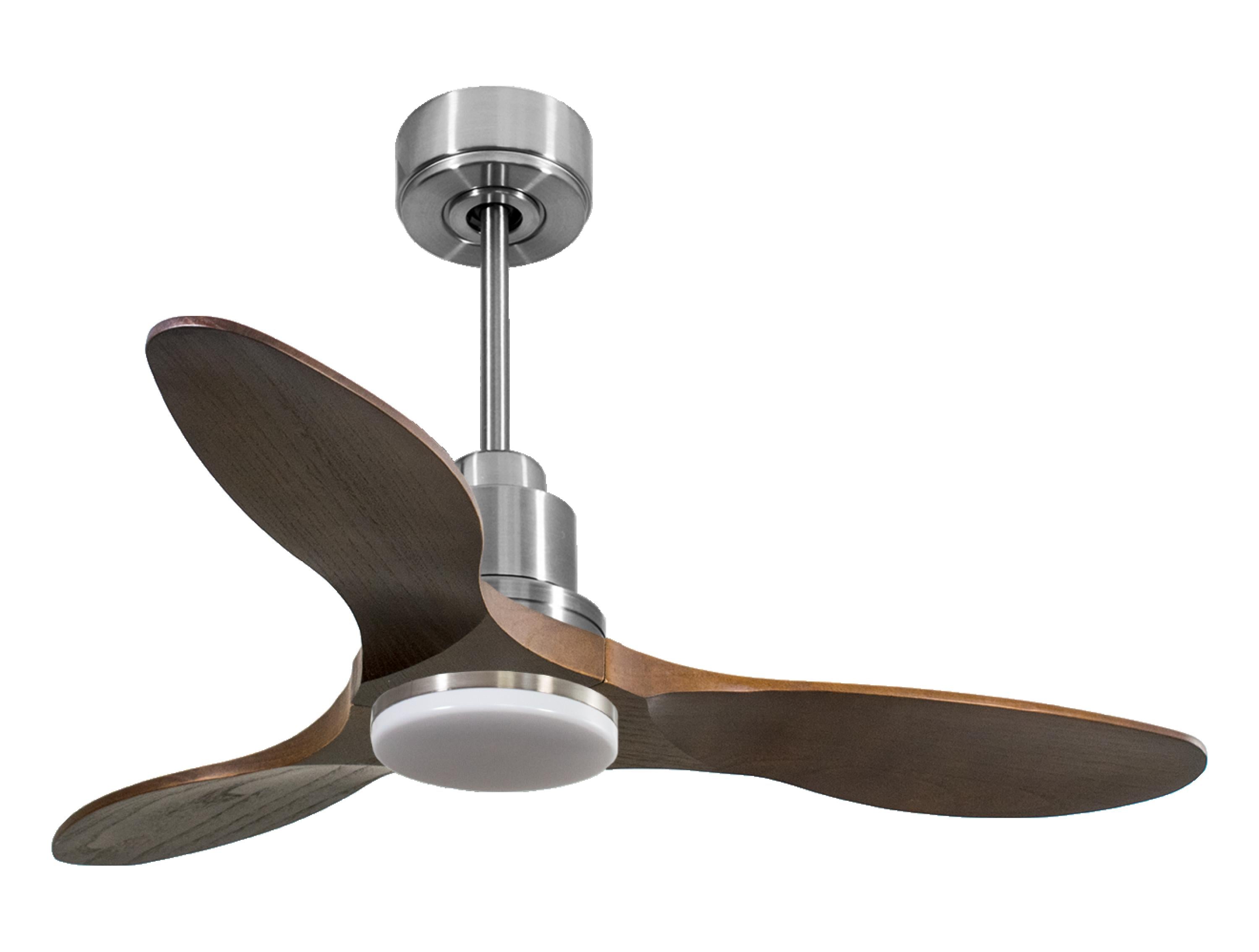 Ventilatore da soffitto Reversibile Termostato Dimmabile Wifi Motore CC Tetti inclinati Telecomando Luce a tre toni Hypersilence Memoria Shopify Vendible (AUTOMATICO)