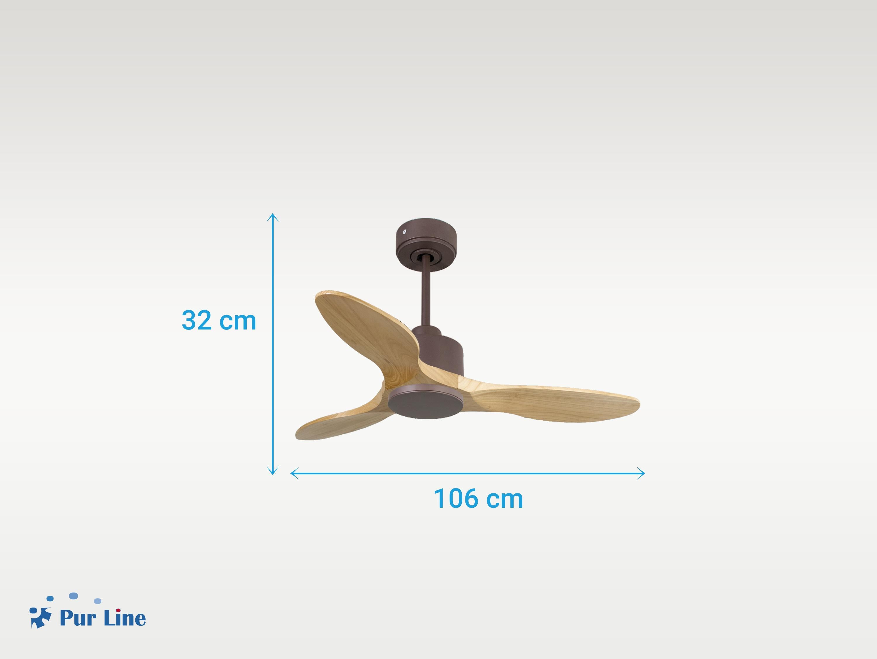 Ventilatore da soffitto Reversibile Termostato Wifi Motore CC Tetti inclinati Telecomando Hypersilence Memoria