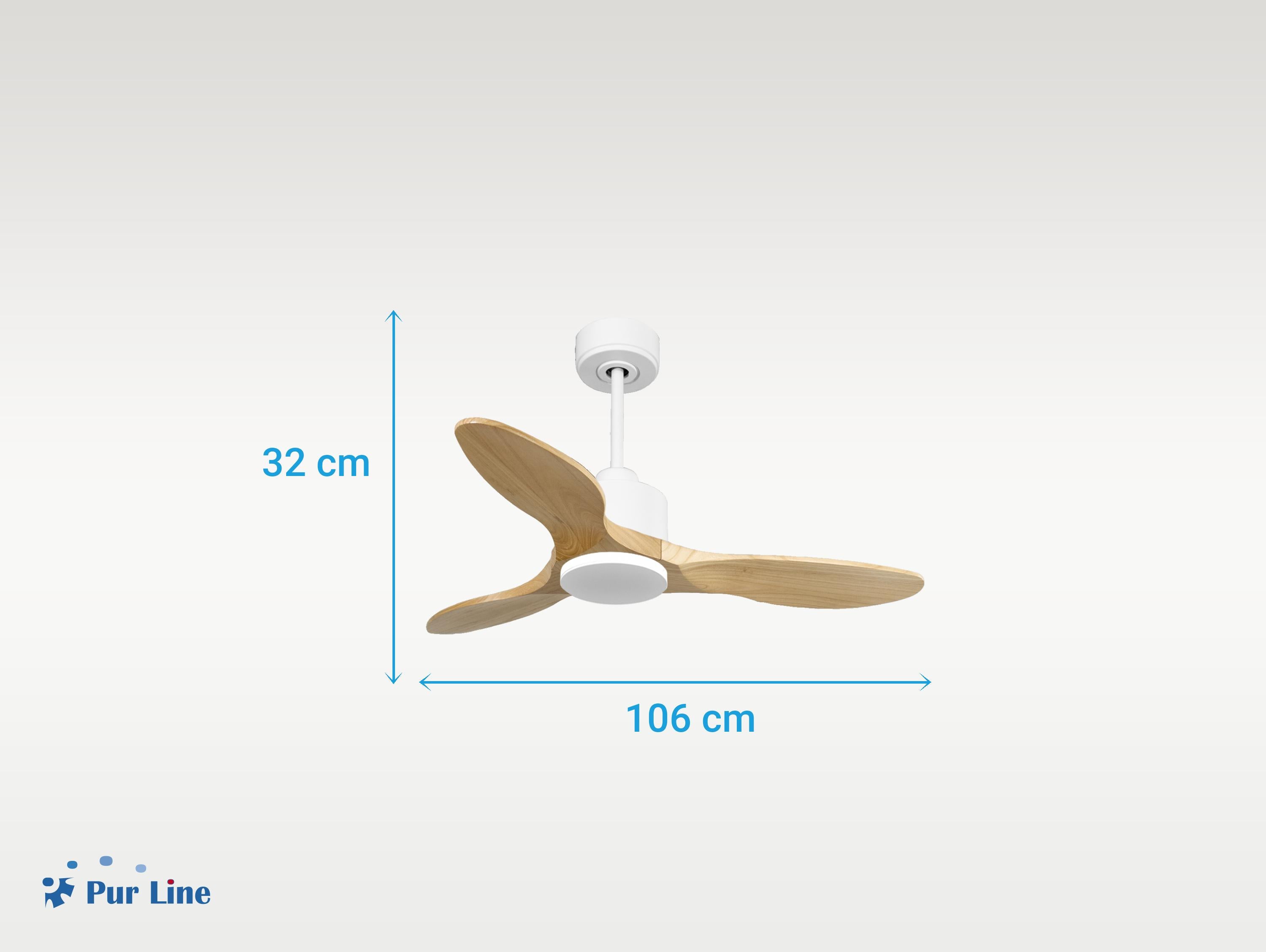 Ventilatore da soffitto Reversibile Termostato Wifi Motore CC Tetti inclinati Telecomando Hypersilence Memoria
