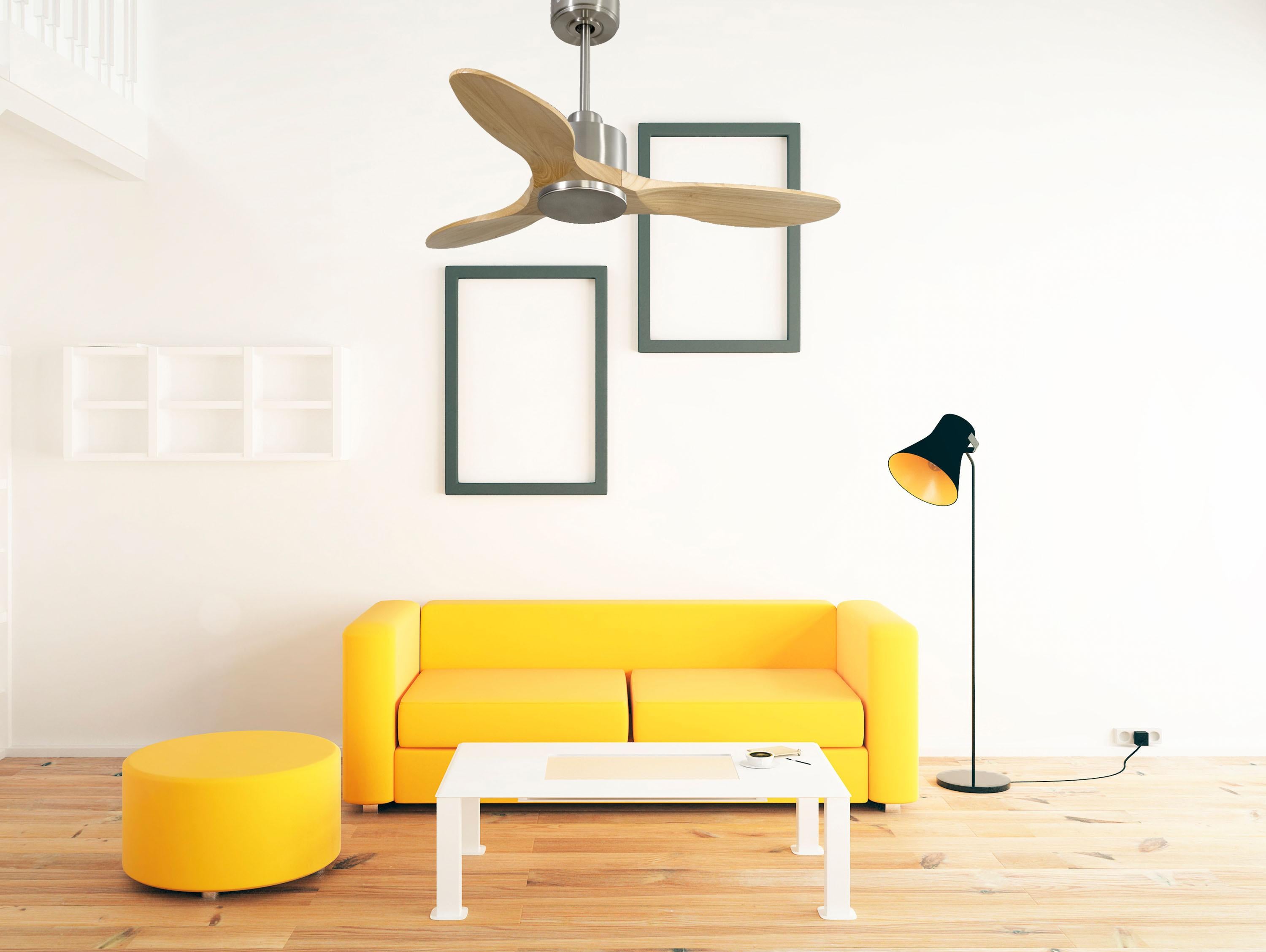 Ventilatore da soffitto Reversibile Termostato Wifi Motore CC Tetti inclinati Telecomando Hypersilence Memoria