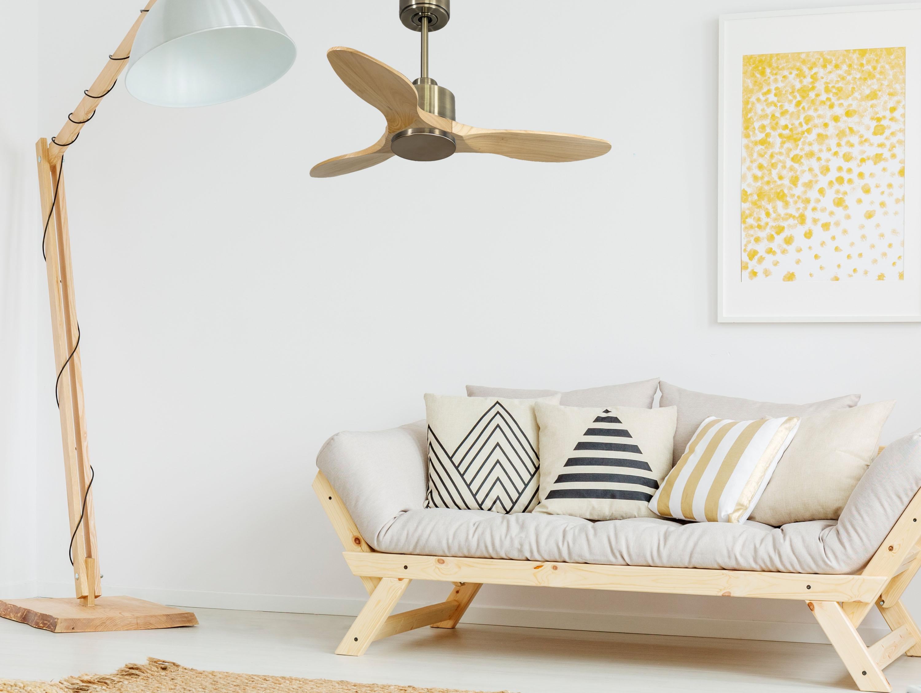 Ventilatore da soffitto Reversibile Termostato Wifi Motore CC Tetti inclinati Telecomando Hypersilence Memoria
