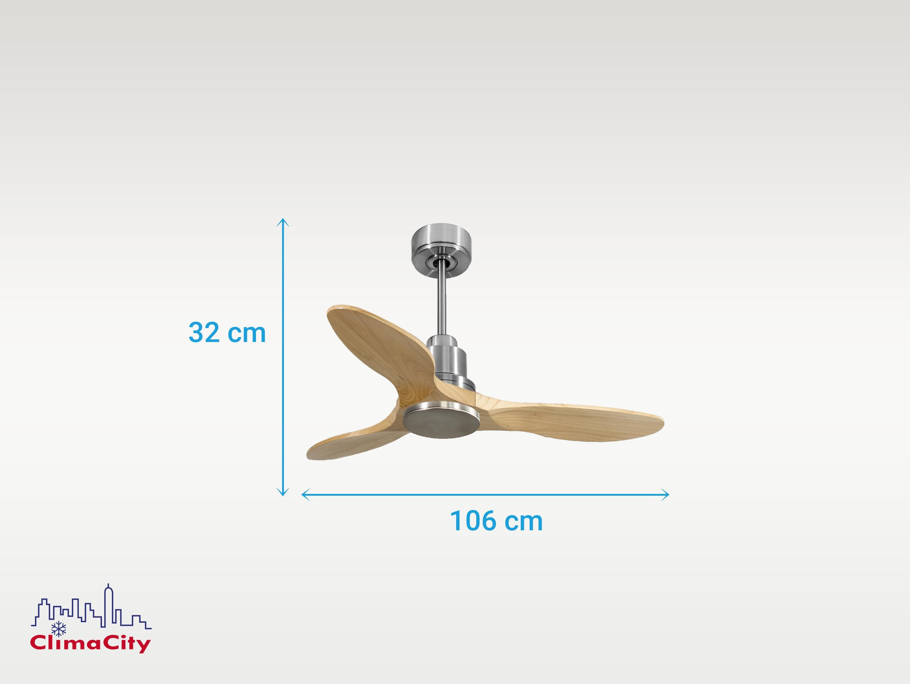 Ventilatore da soffitto Reversibile Termostato Wifi Motore CC Tetti inclinati Telecomando Hypersilence Memoria