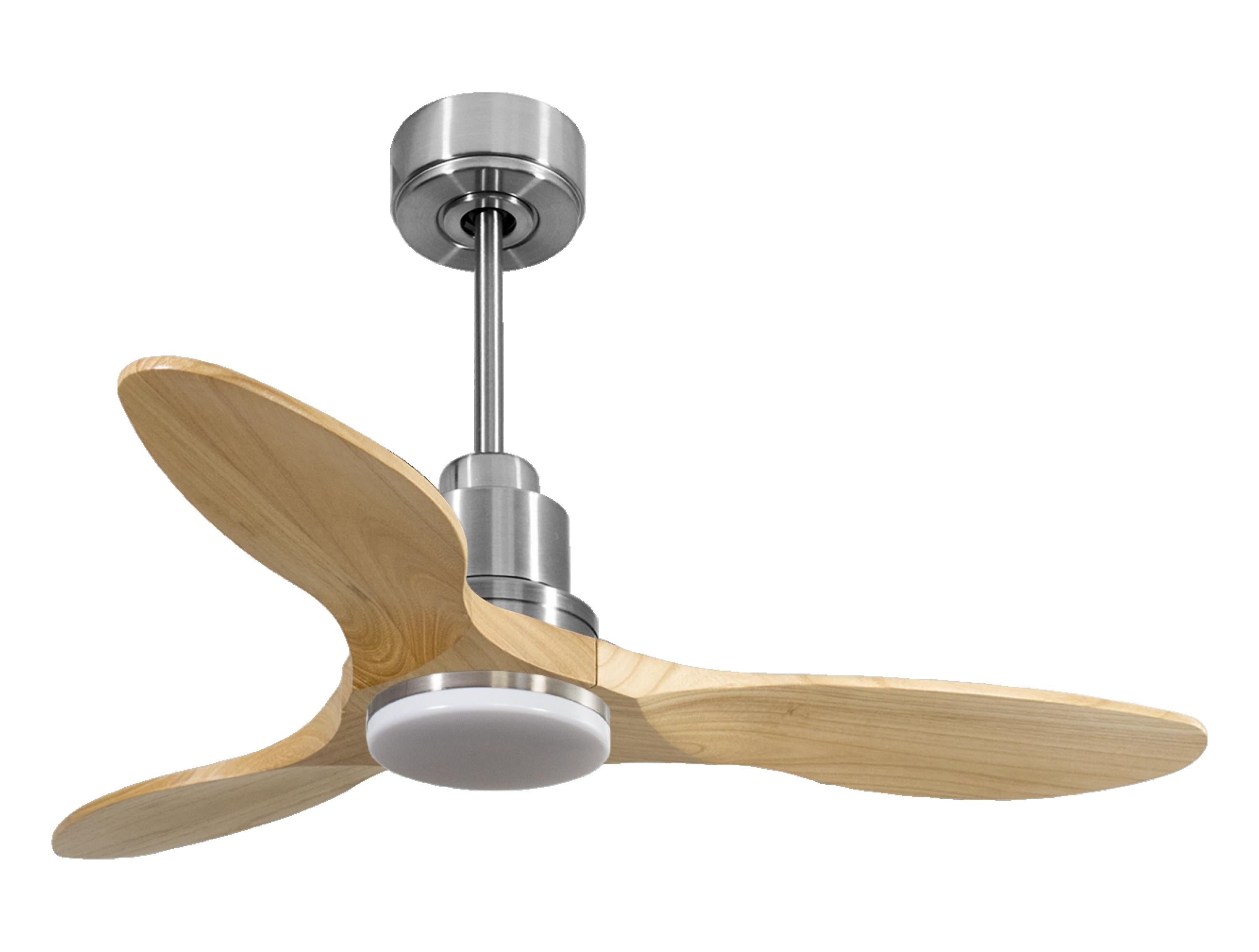 Ventilatore da soffitto Reversibile Termostato Dimmabile Wifi Motore CC Tetti inclinati Telecomando Luce a tre toni Hypersilence Memoria Shopify Vendible (AUTOMATICO)