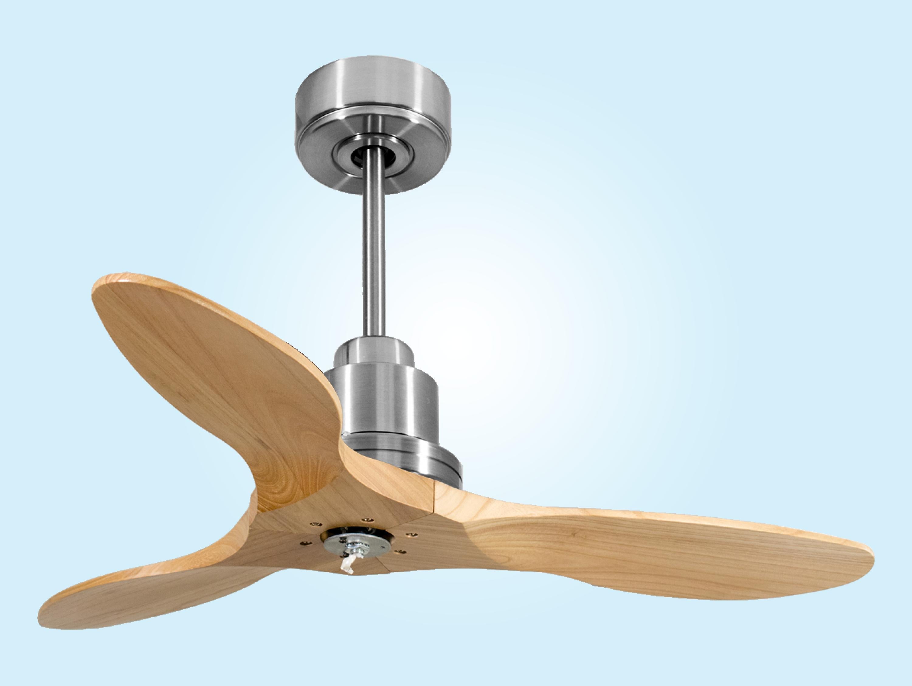 Ventilatore da soffitto Reversibile Termostato Dimmabile Wifi Motore CC Tetti inclinati Telecomando Luce a tre toni Hypersilence Memoria Shopify Vendible (AUTOMATICO)