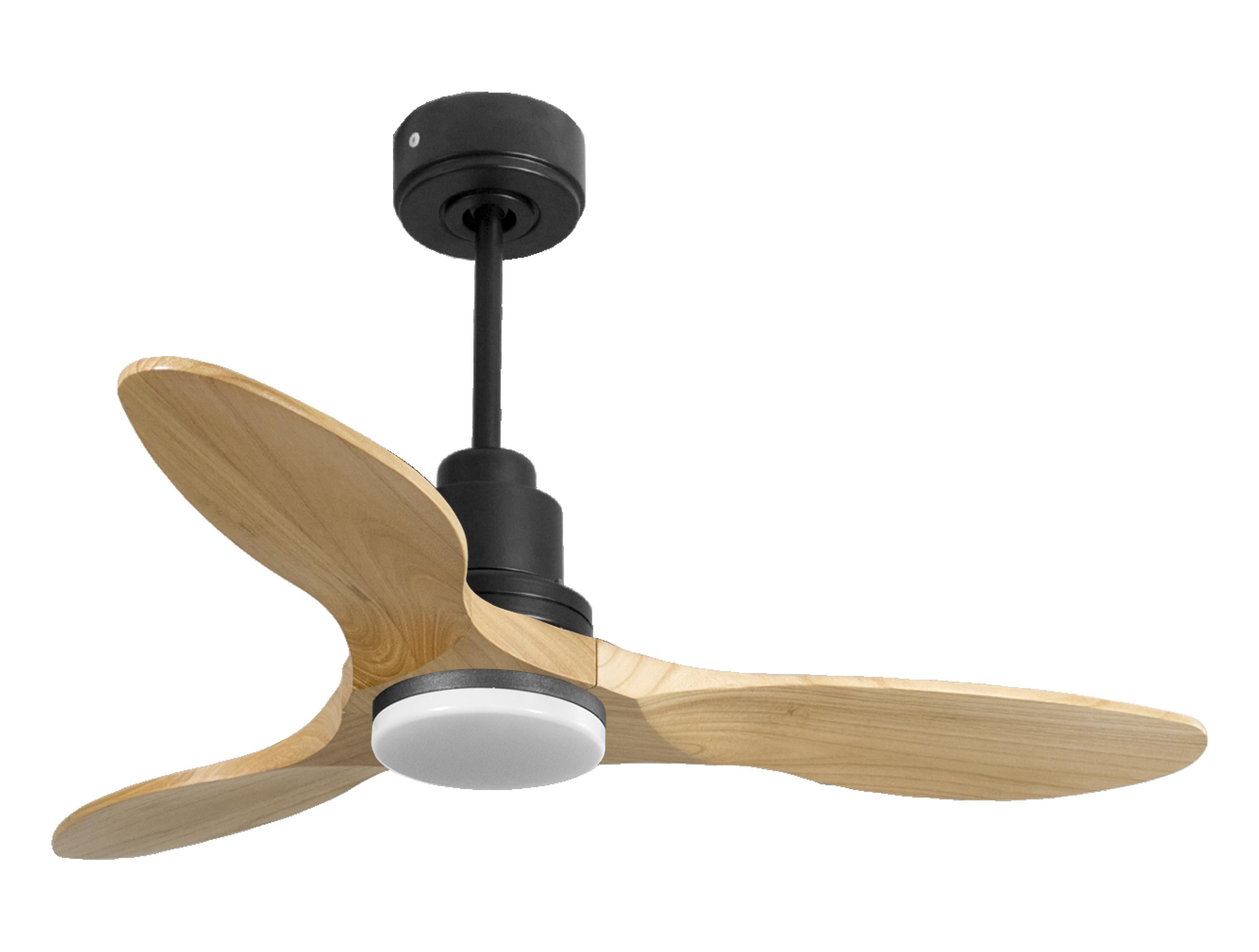 Ventilatore da soffitto Reversibile Termostato Dimmabile Wifi Motore CC Tetti inclinati Telecomando Luce a tre toni Hypersilence Memoria Shopify Vendible (AUTOMATICO)