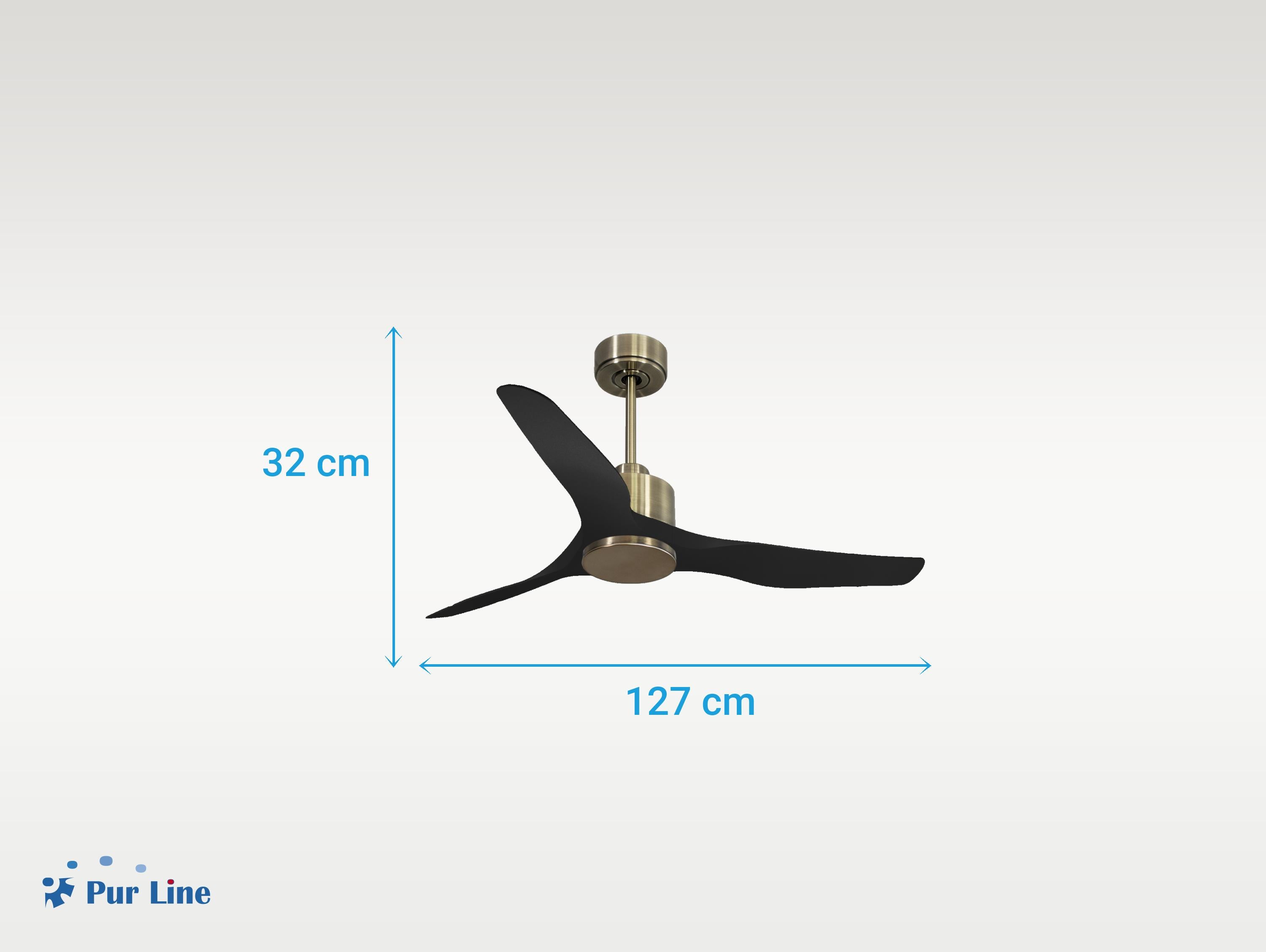 Ventilatore da soffitto Reversibile Termostato Wifi Motore CC Tetti inclinati Telecomando Adattatore 2/3 lame Hypersilence Memoria