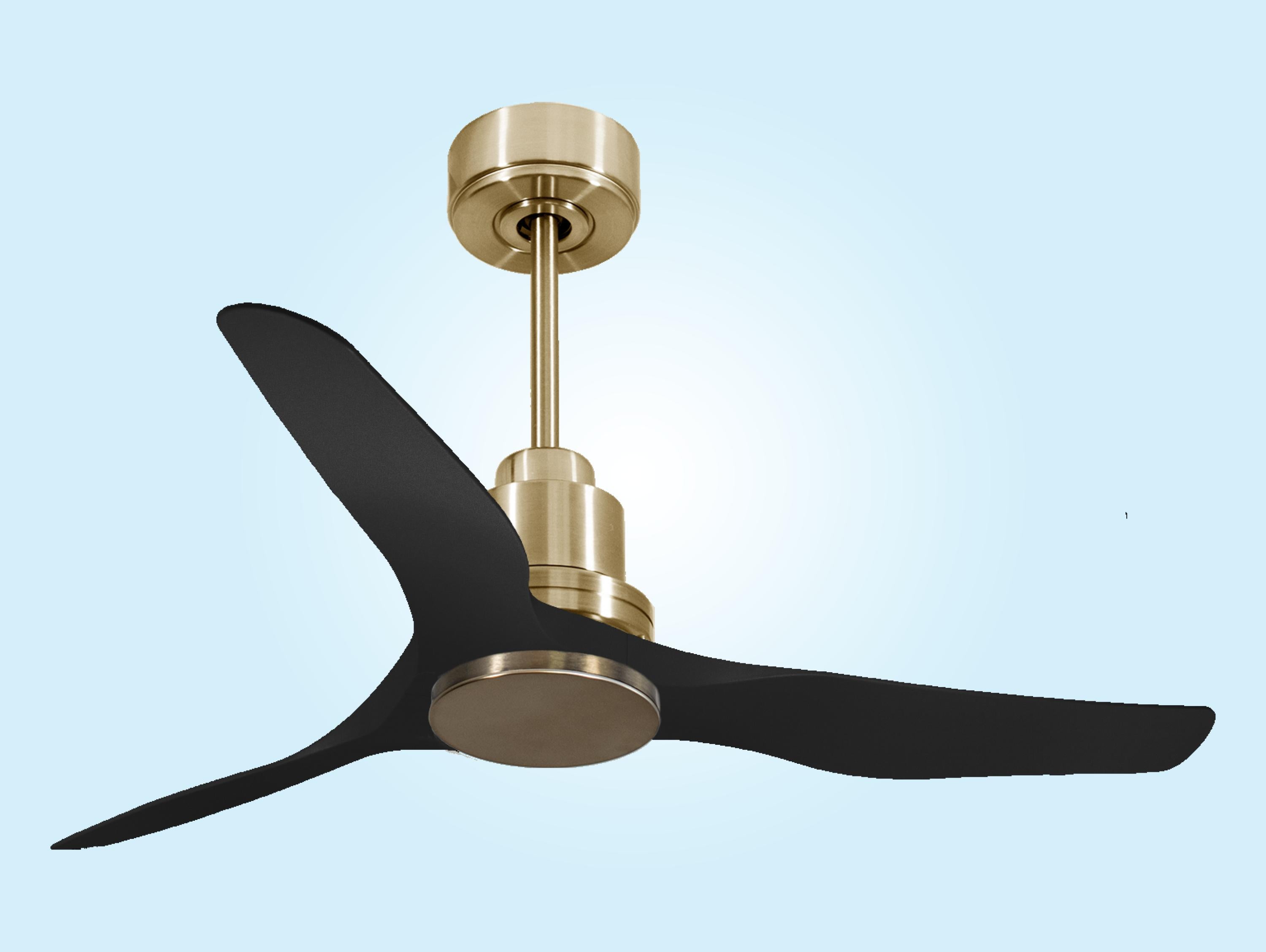 Ventilatore da soffitto Reversibile Termostato Wifi Motore CC Tetti inclinati Telecomando Adattatore 2/3 lame Hypersilence Memoria