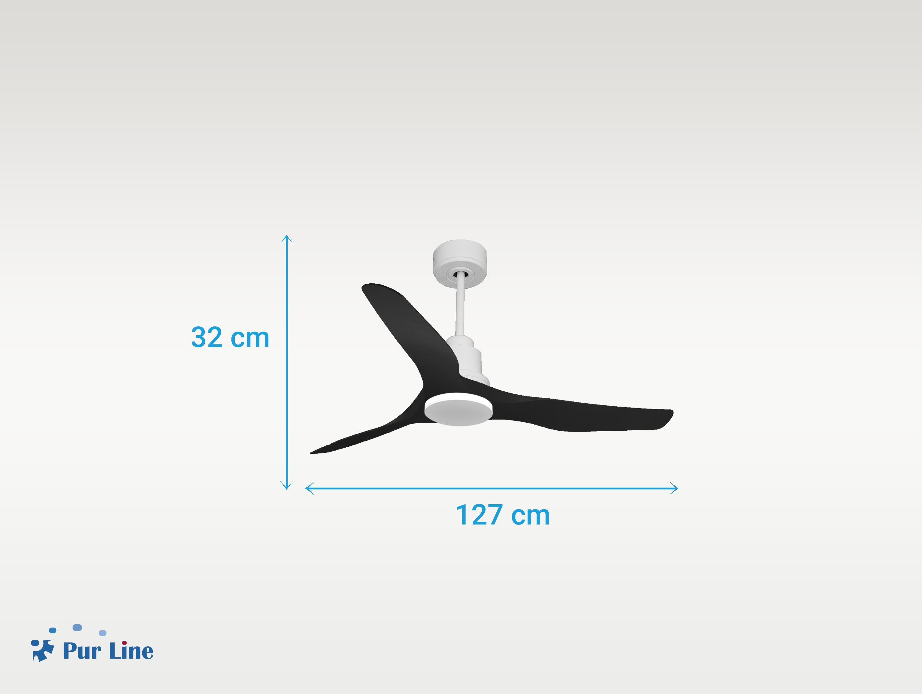 Ventilatore da soffitto Reversibile Termostato Wifi Motore CC Tetti inclinati Telecomando Adattatore 2/3 lame Hypersilence Memoria