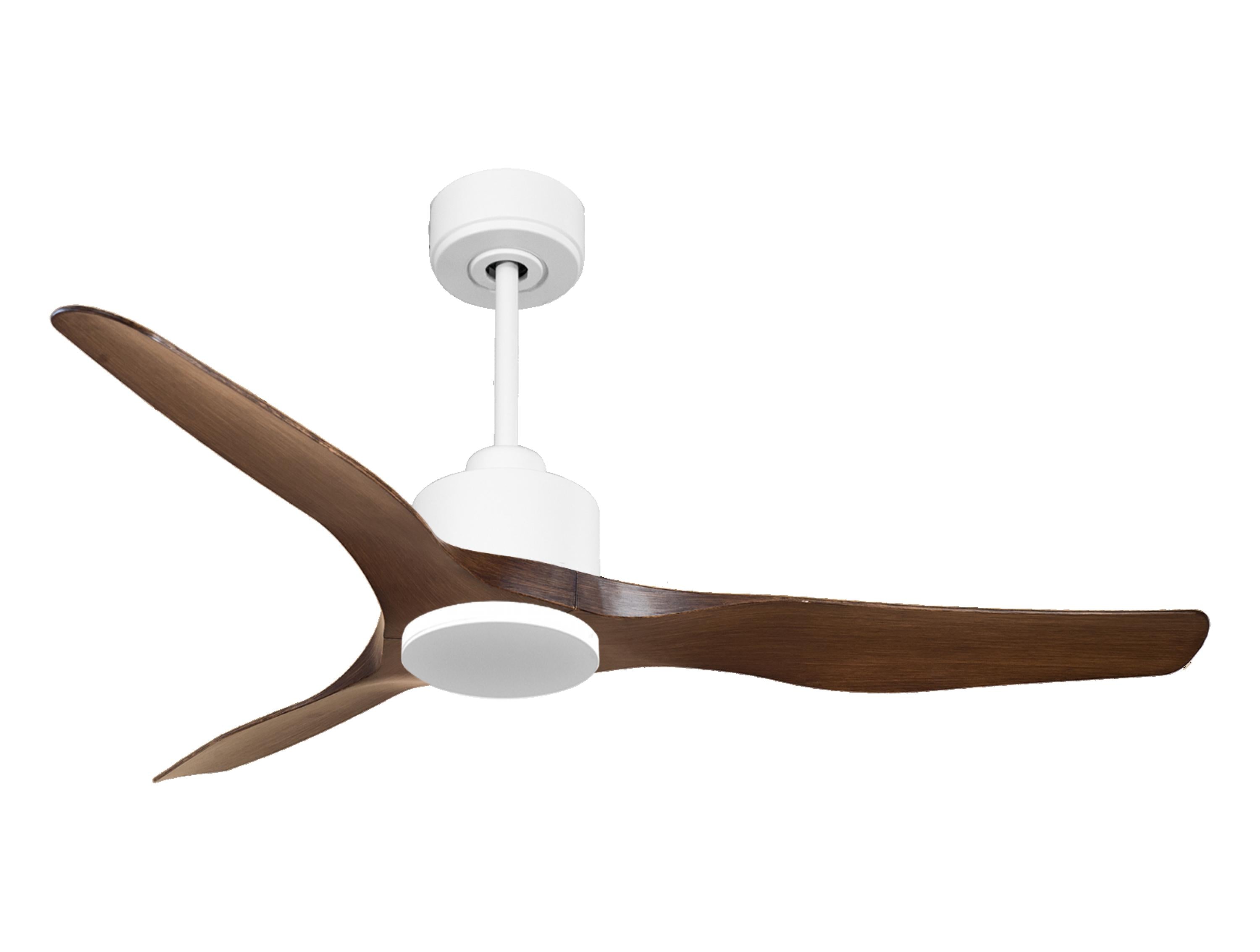 Ventilatore da soffitto Reversibile Termostato Wifi Motore CC Tetti inclinati Telecomando Adattatore 2/3 lame Hypersilence Memoria
