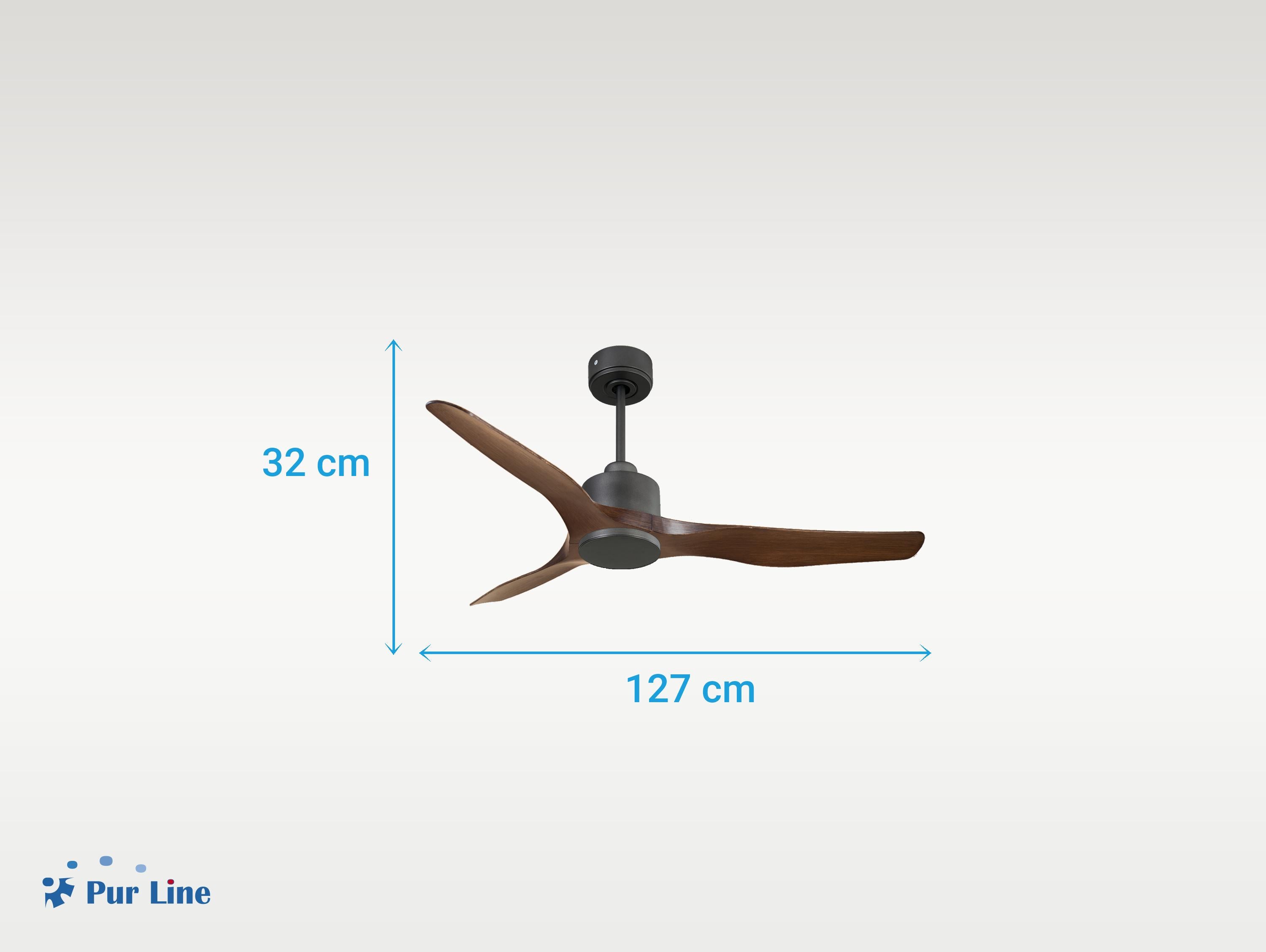 Ventilatore da soffitto Reversibile Termostato Wifi Motore CC Tetti inclinati Telecomando Adattatore 2/3 lame Hypersilence Memoria