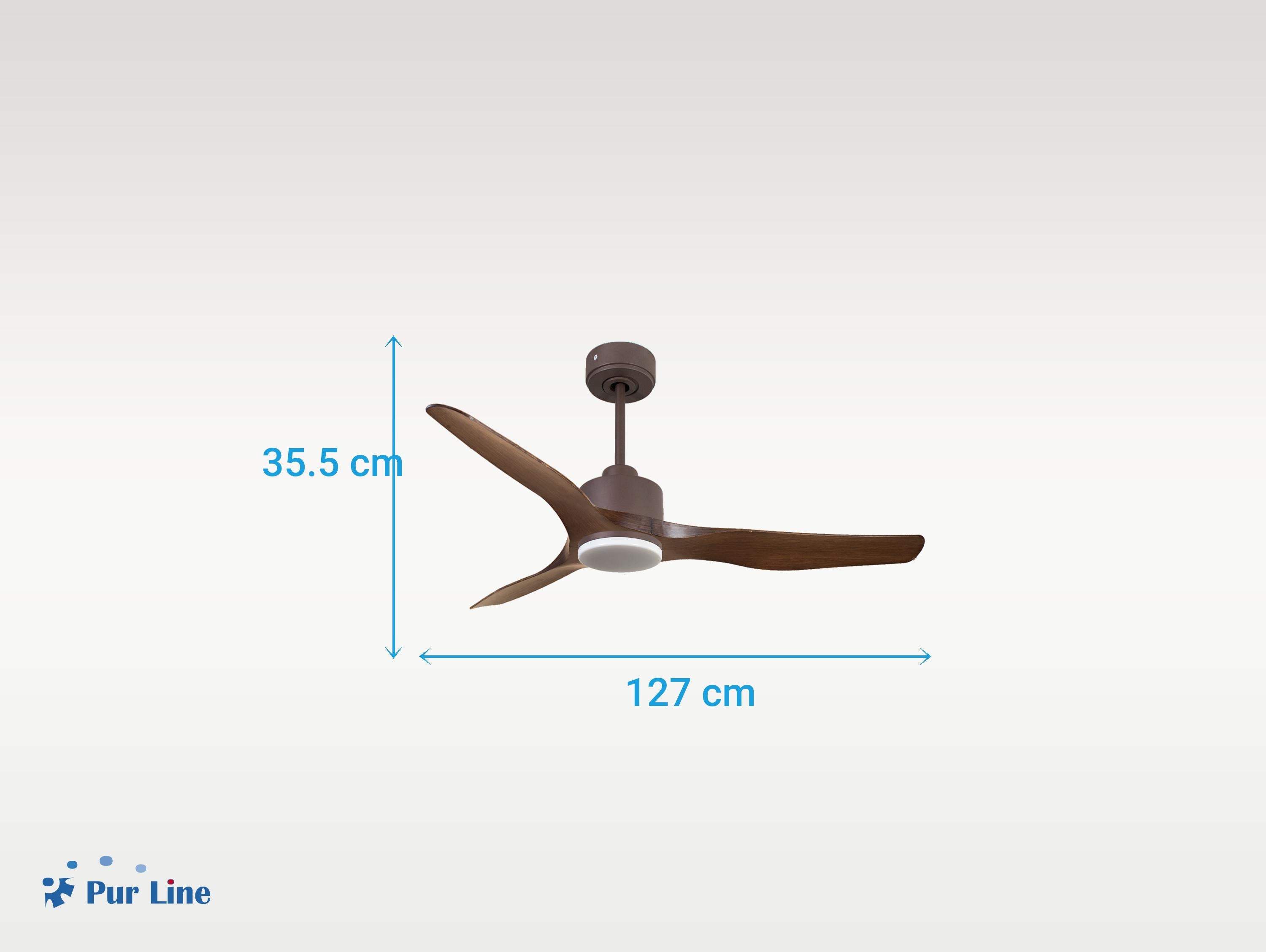 Ventilatore da soffitto Reversibile Termostato Dimmabile Wifi Motore CC Tetti inclinati Telecomando Luce a tre toni Adattatore 2/3 lame Hypersilence Memoria