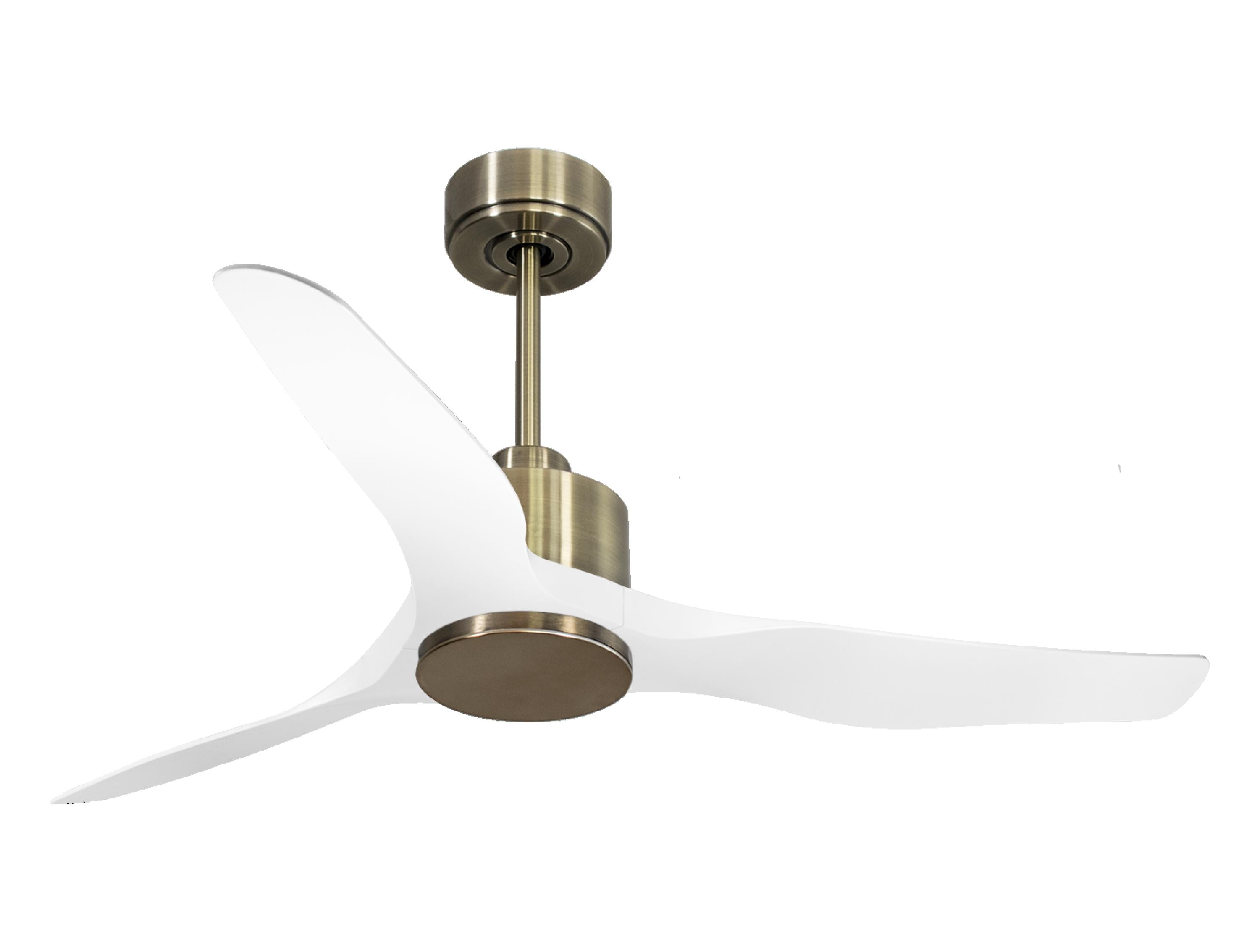 Ventilatore da soffitto Reversibile Termostato Wifi Motore CC Tetti inclinati Telecomando Adattatore 2/3 lame Hypersilence Memoria
