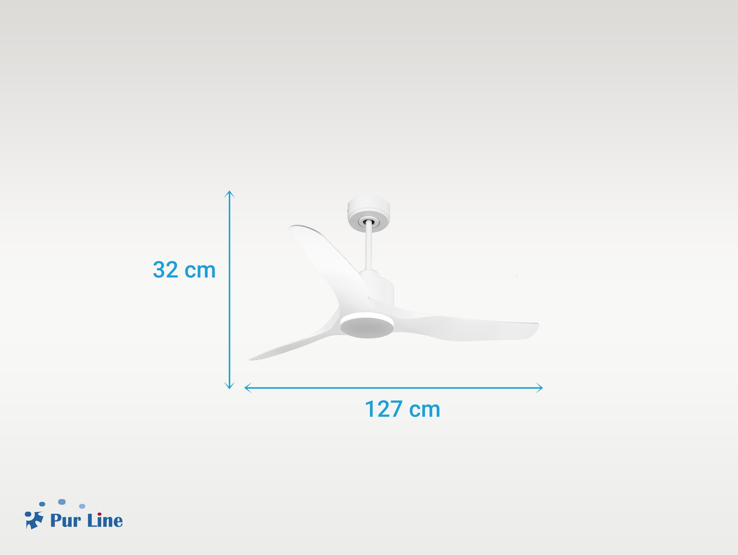 Ventilatore da soffitto Reversibile Termostato Wifi Motore CC Tetti inclinati Telecomando Adattatore 2/3 lame Hypersilence Memoria
