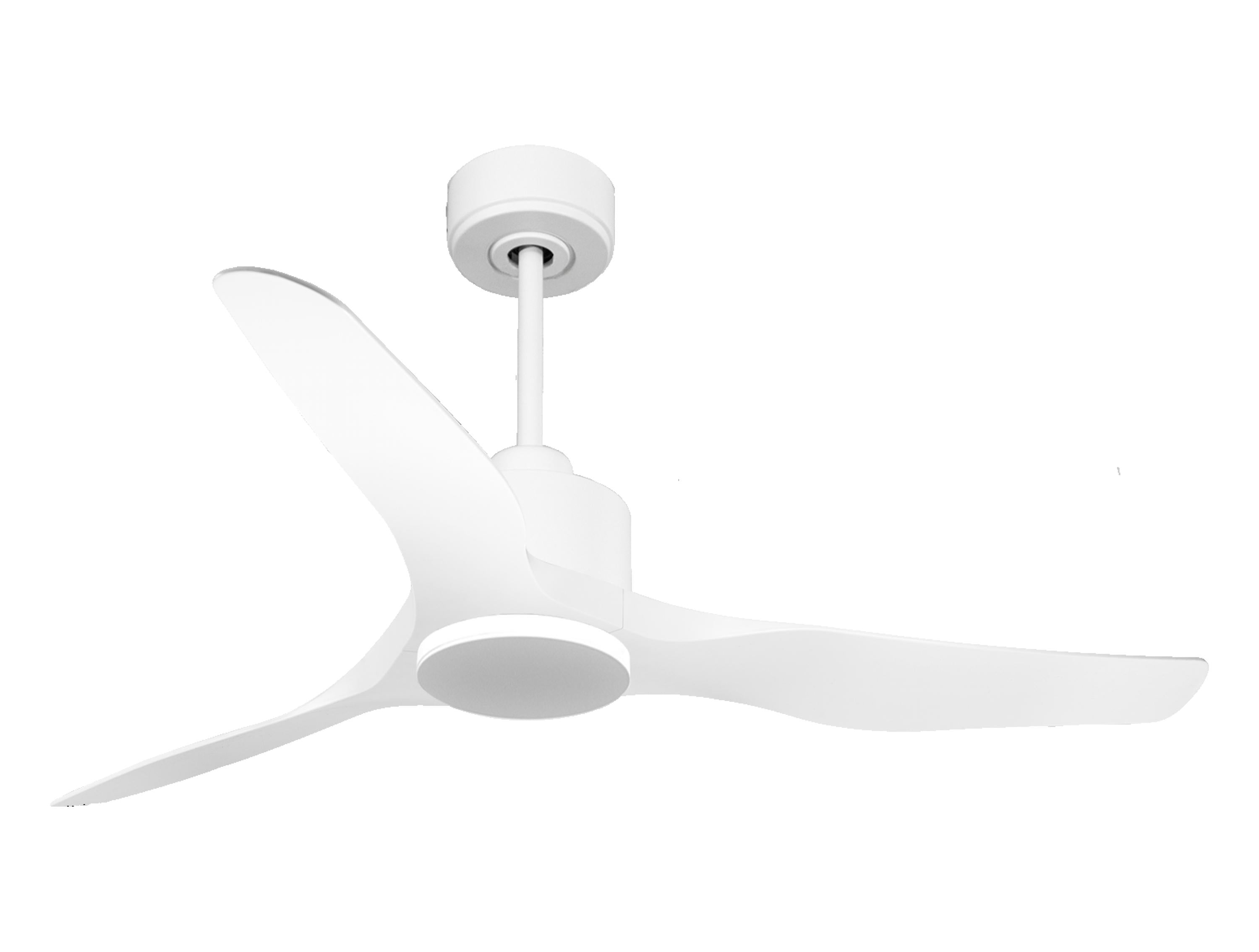 Ventilatore da soffitto Reversibile Termostato Wifi Motore CC Tetti inclinati Telecomando Adattatore 2/3 lame Hypersilence Memoria