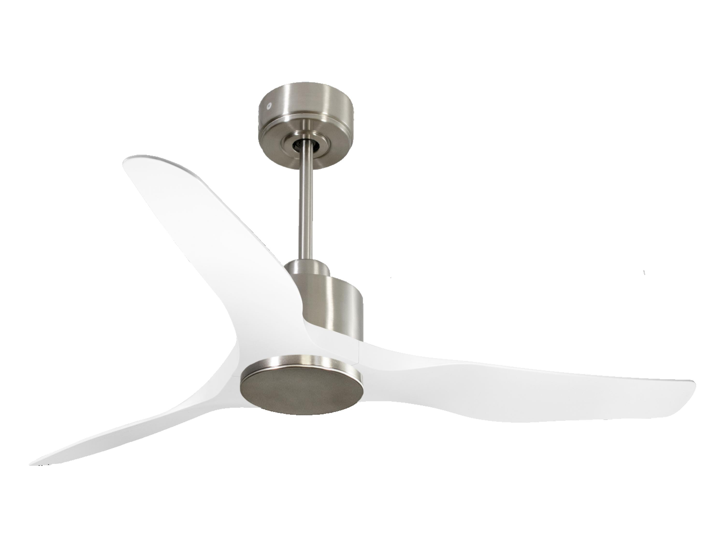 Ventilatore da soffitto Reversibile Termostato Wifi Motore CC Tetti inclinati Telecomando Adattatore 2/3 lame Hypersilence Memoria