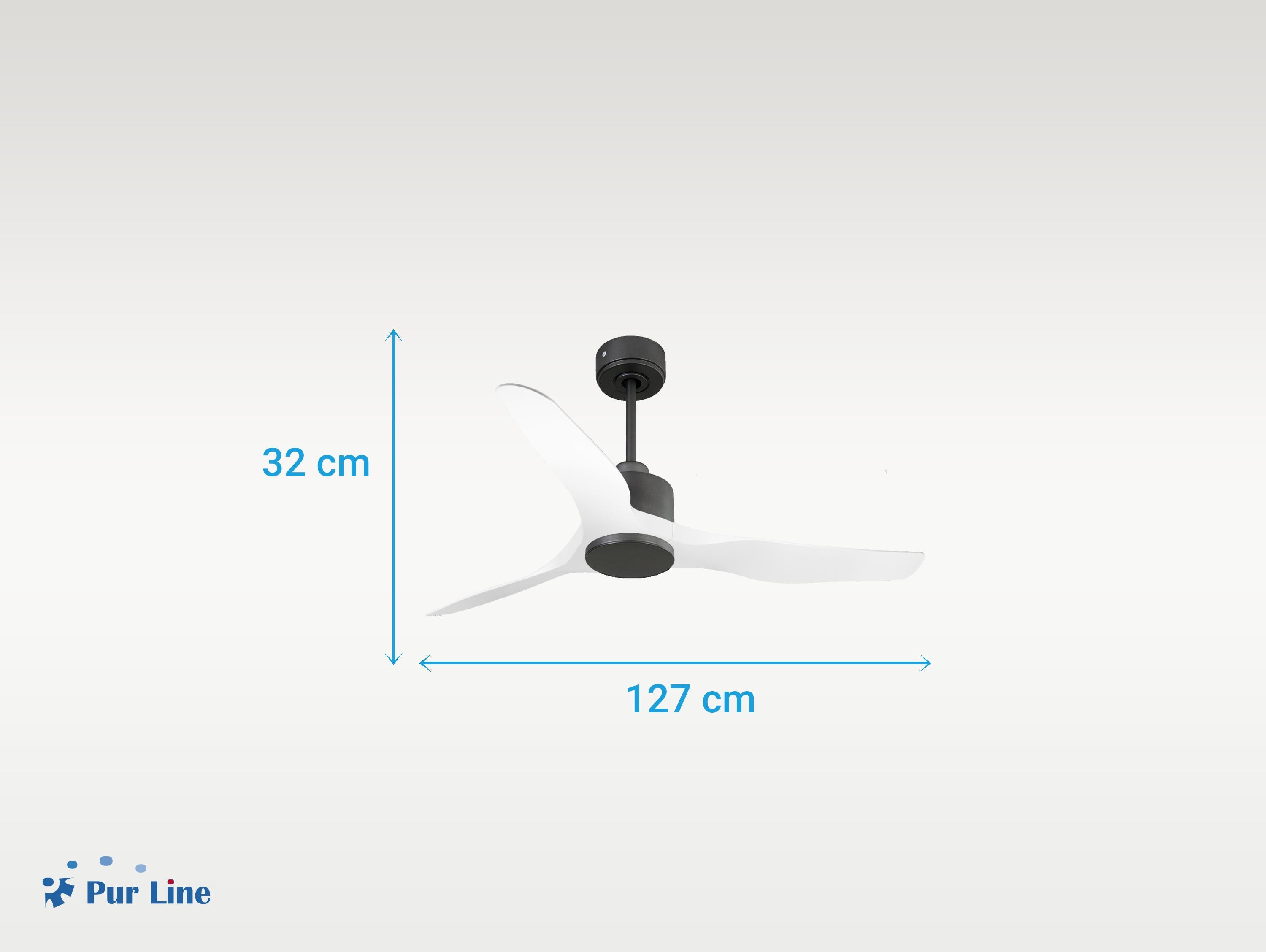 Ventilatore da soffitto Reversibile Termostato Wifi Motore CC Tetti inclinati Telecomando Adattatore 2/3 lame Hypersilence Memoria