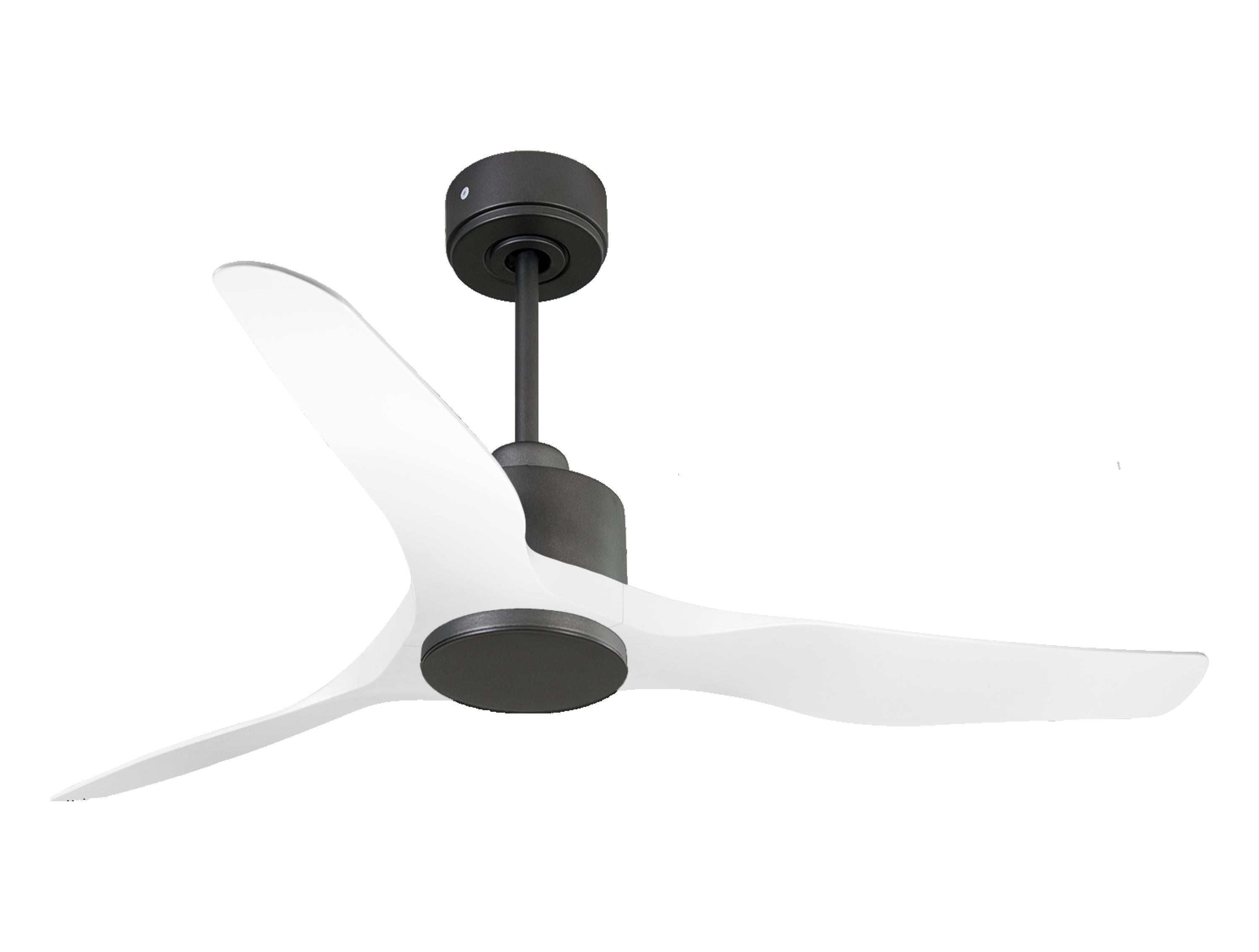 Ventilatore da soffitto Reversibile Termostato Wifi Motore CC Tetti inclinati Telecomando Adattatore 2/3 lame Hypersilence Memoria