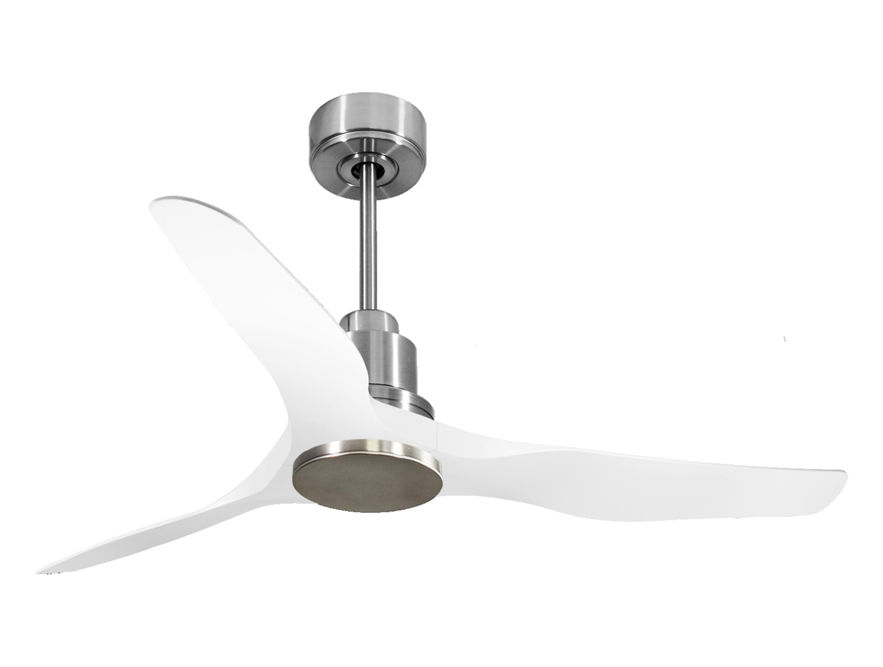 Ventilatore da soffitto Reversibile Termostato Wifi Motore CC Tetti inclinati Telecomando Adattatore 2/3 lame Hypersilence Memoria Shopify Vendible (AUTOMATICO)