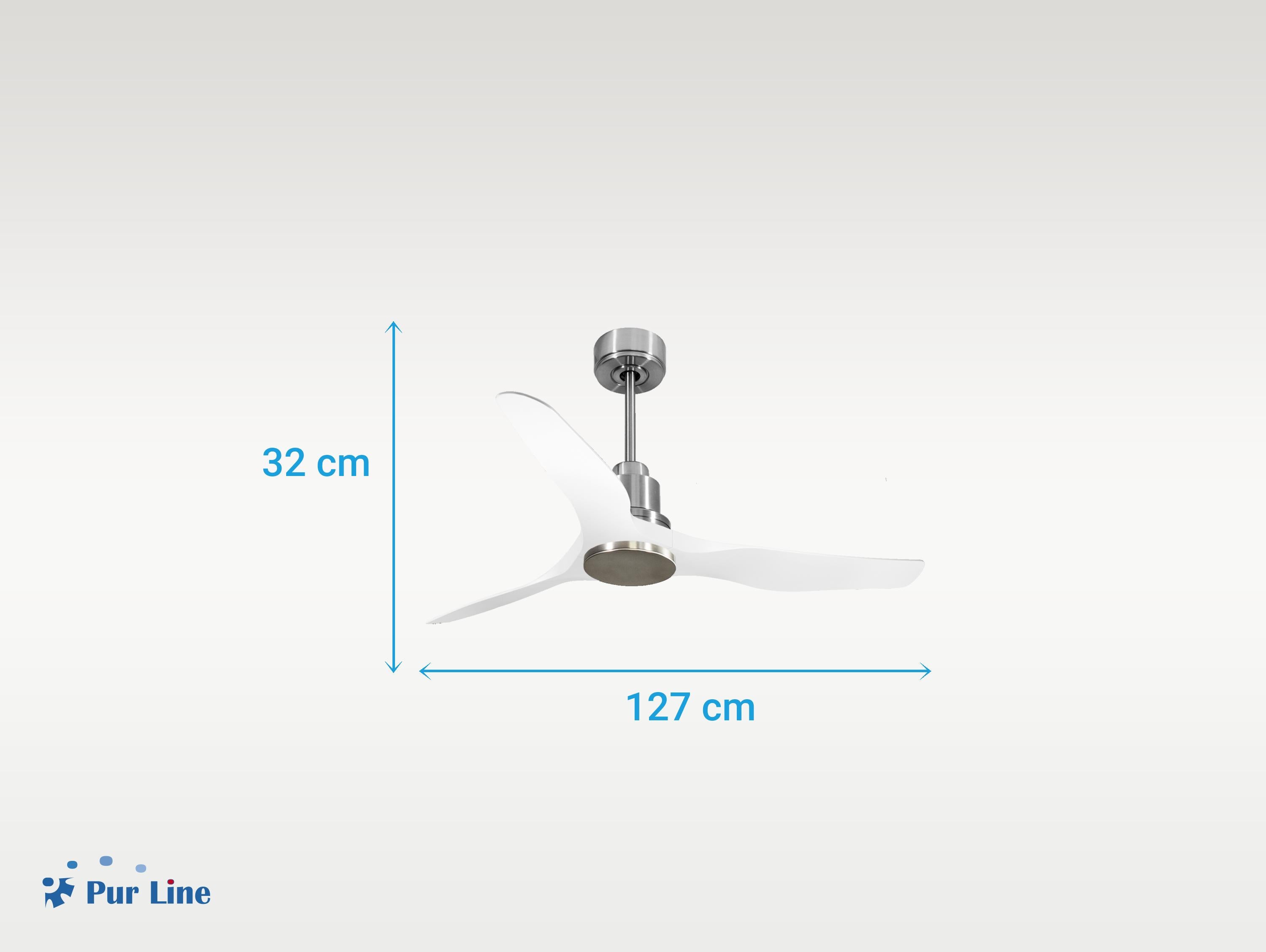 Ventilatore da soffitto Reversibile Termostato Wifi Motore CC Tetti inclinati Telecomando Adattatore 2/3 lame Hypersilence Memoria Shopify Vendible (AUTOMATICO)