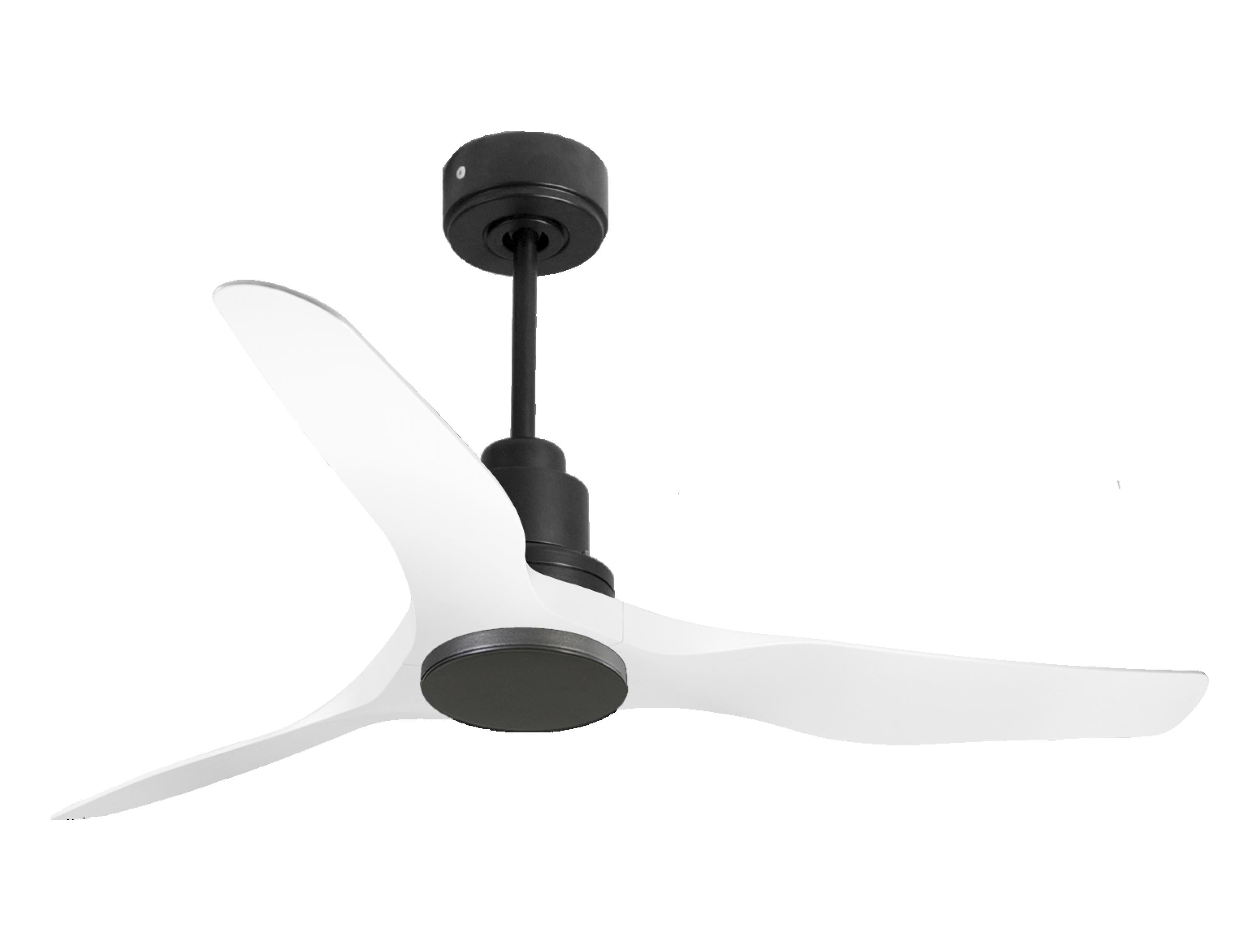 Ventilatore da soffitto Reversibile Termostato Wifi Motore CC Tetti inclinati Telecomando Adattatore 2/3 lame Hypersilence Memoria Shopify Vendible (AUTOMATICO)