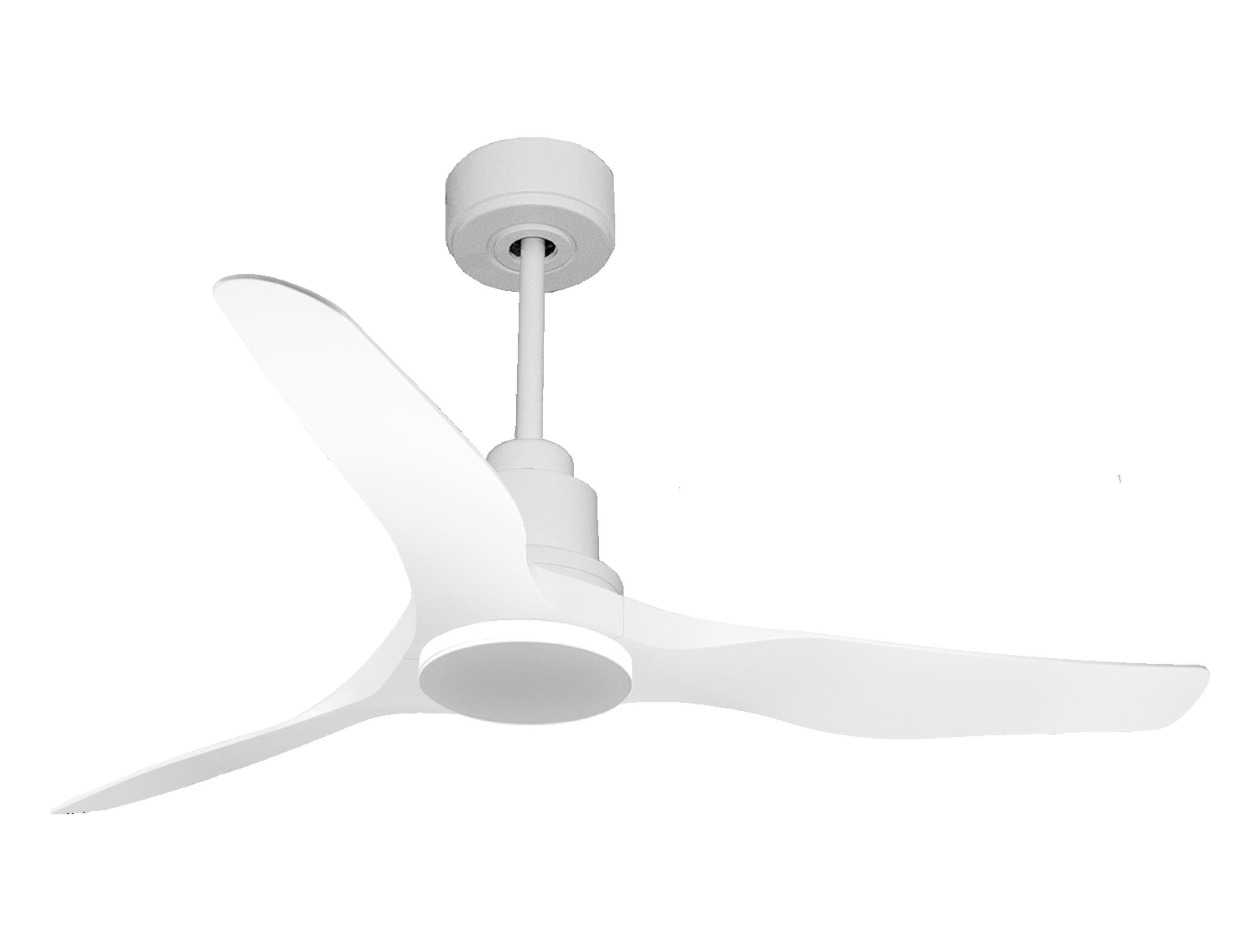 Ventilatore da soffitto Reversibile Termostato Paese vendibile Wifi Motore CC Tetti inclinati Telecomando Adattatore 2/3 lame Hypersilence Memoria