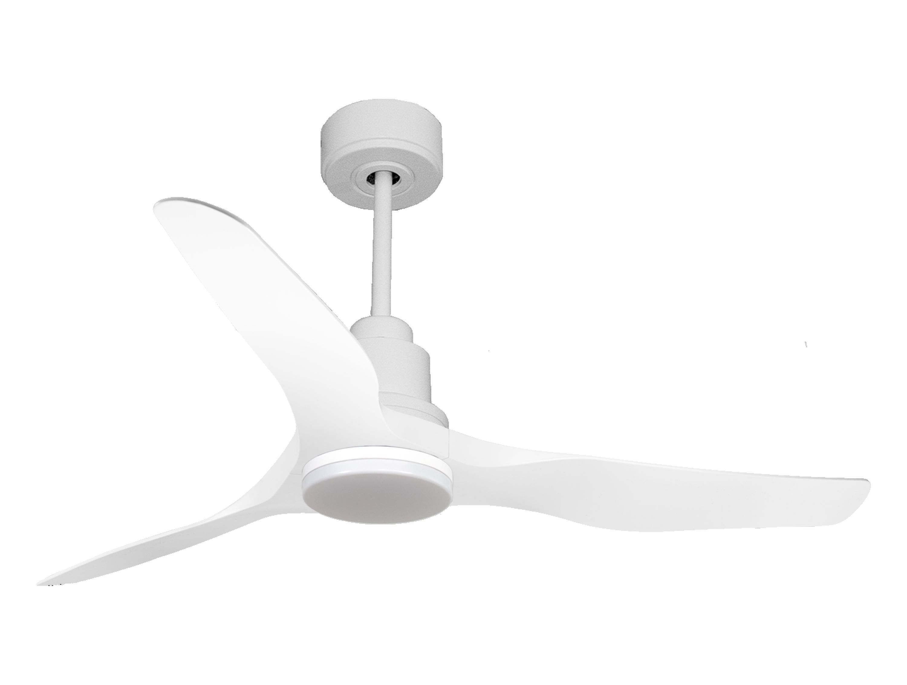 Ventilatore da soffitto Reversibile Termostato Dimmabile Wifi Motore CC Tetti inclinati Telecomando Luce a tre toni Adattatore 2/3 lame Hypersilence Memoria