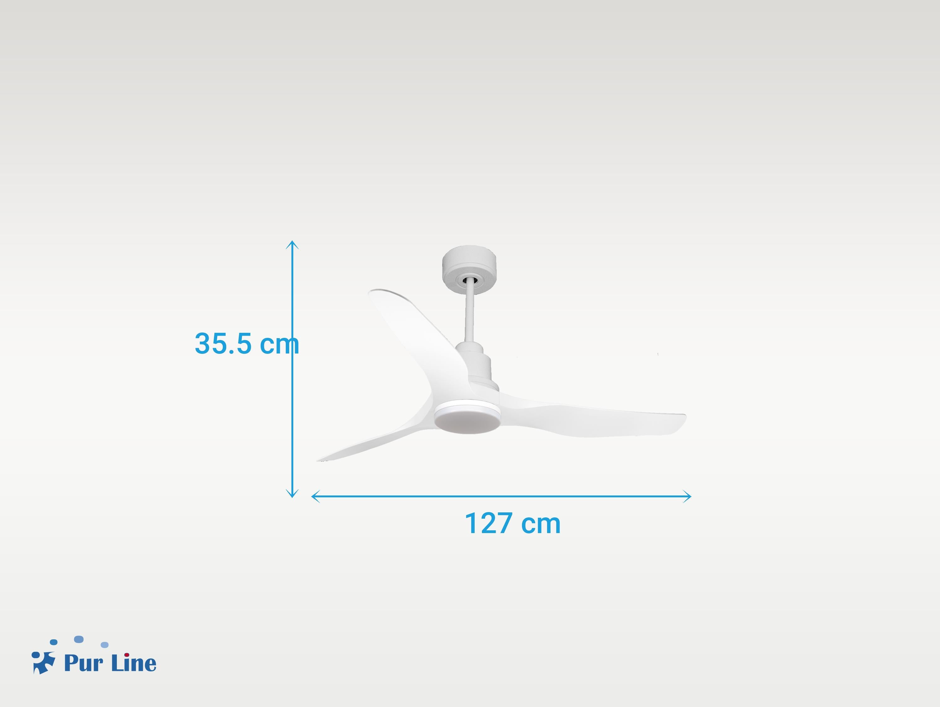 Ventilatore da soffitto Reversibile Termostato Dimmabile Wifi Motore CC Tetti inclinati Telecomando Luce a tre toni Adattatore 2/3 lame Hypersilence Memoria