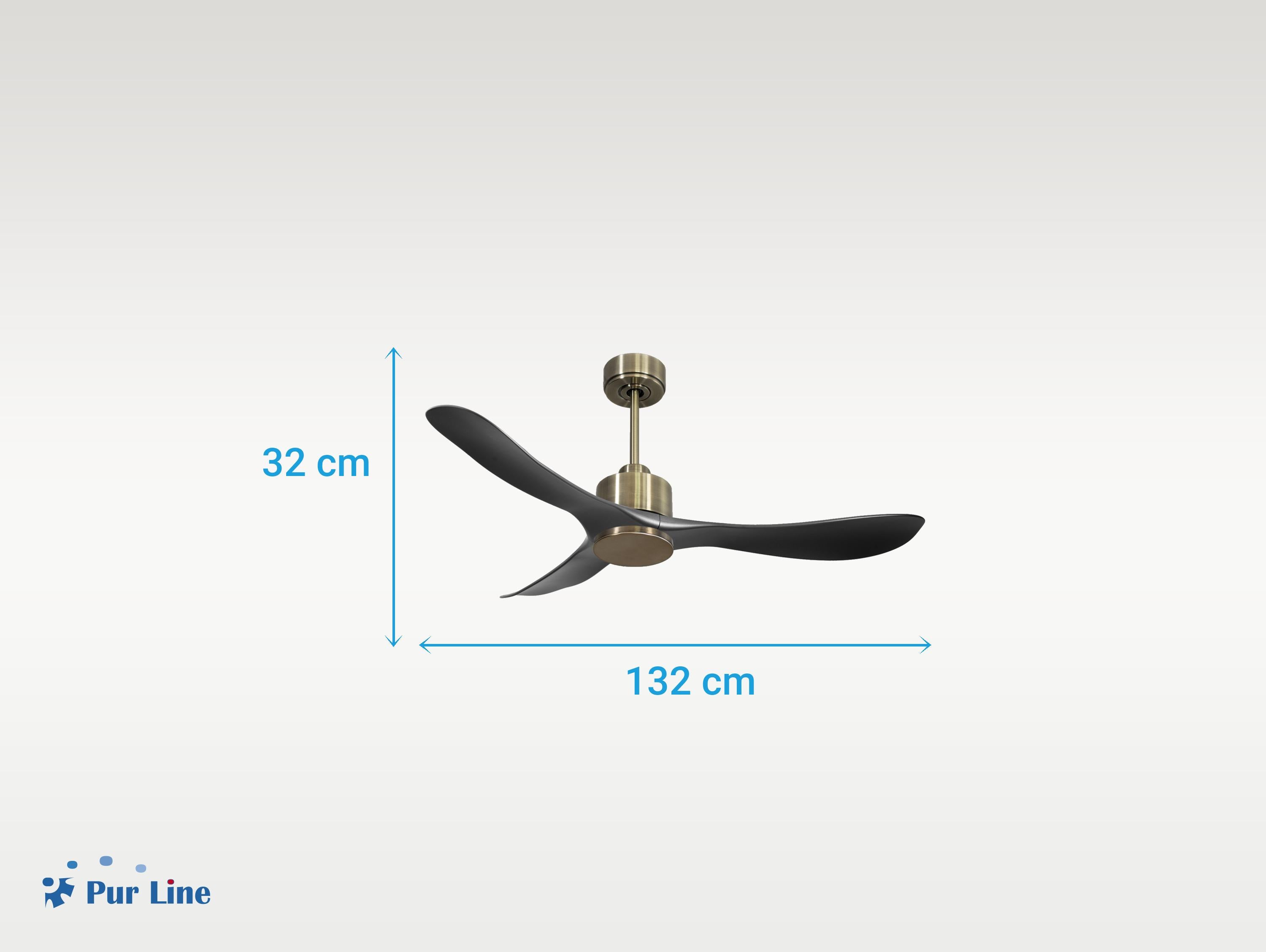 Ventilatore da soffitto Reversibile Termostato Wifi Motore CC Tetti inclinati Telecomando Hypersilence Memoria