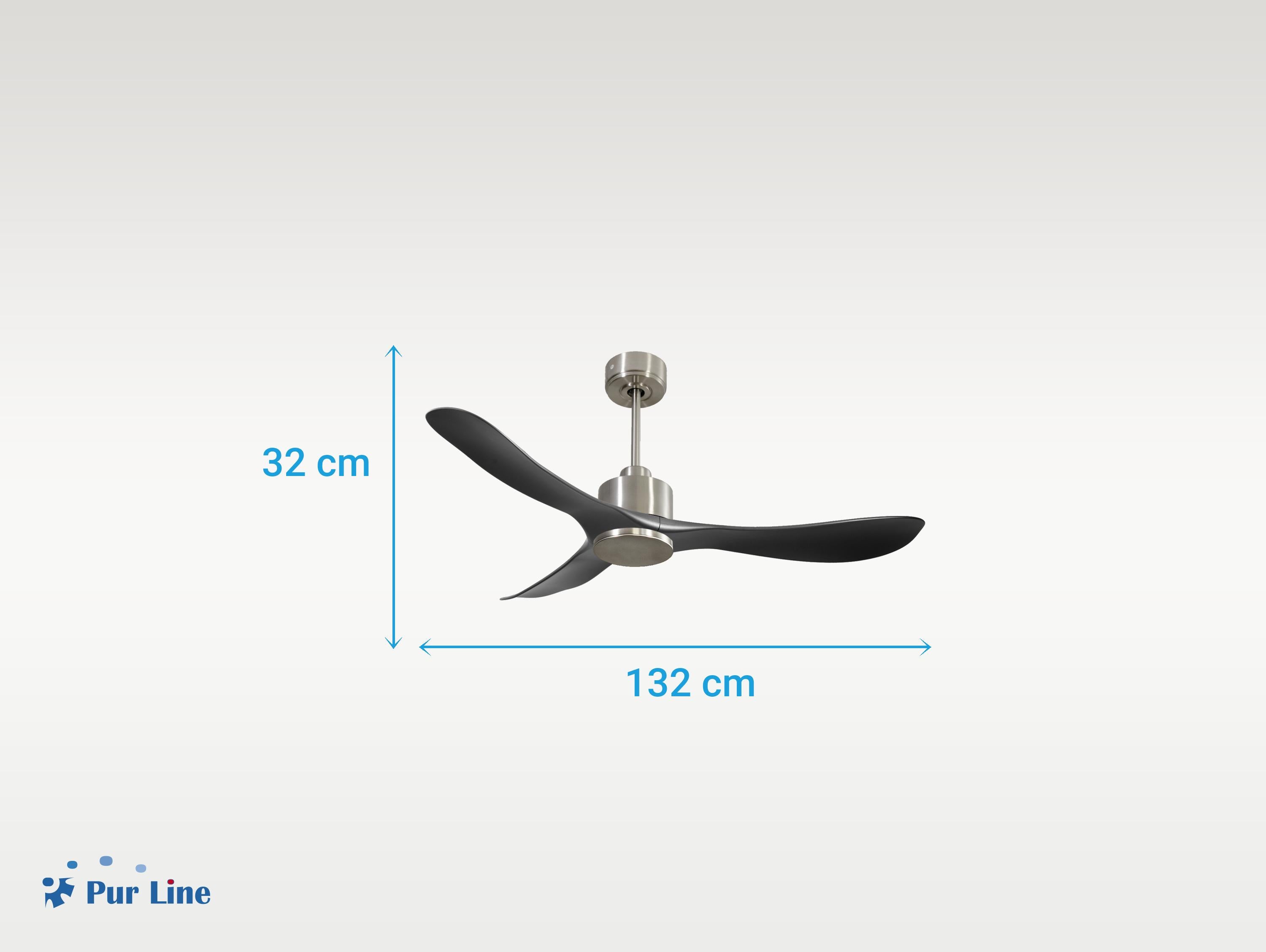 Ventilatore da soffitto Reversibile Termostato Wifi Motore CC Tetti inclinati Telecomando Hypersilence Memoria