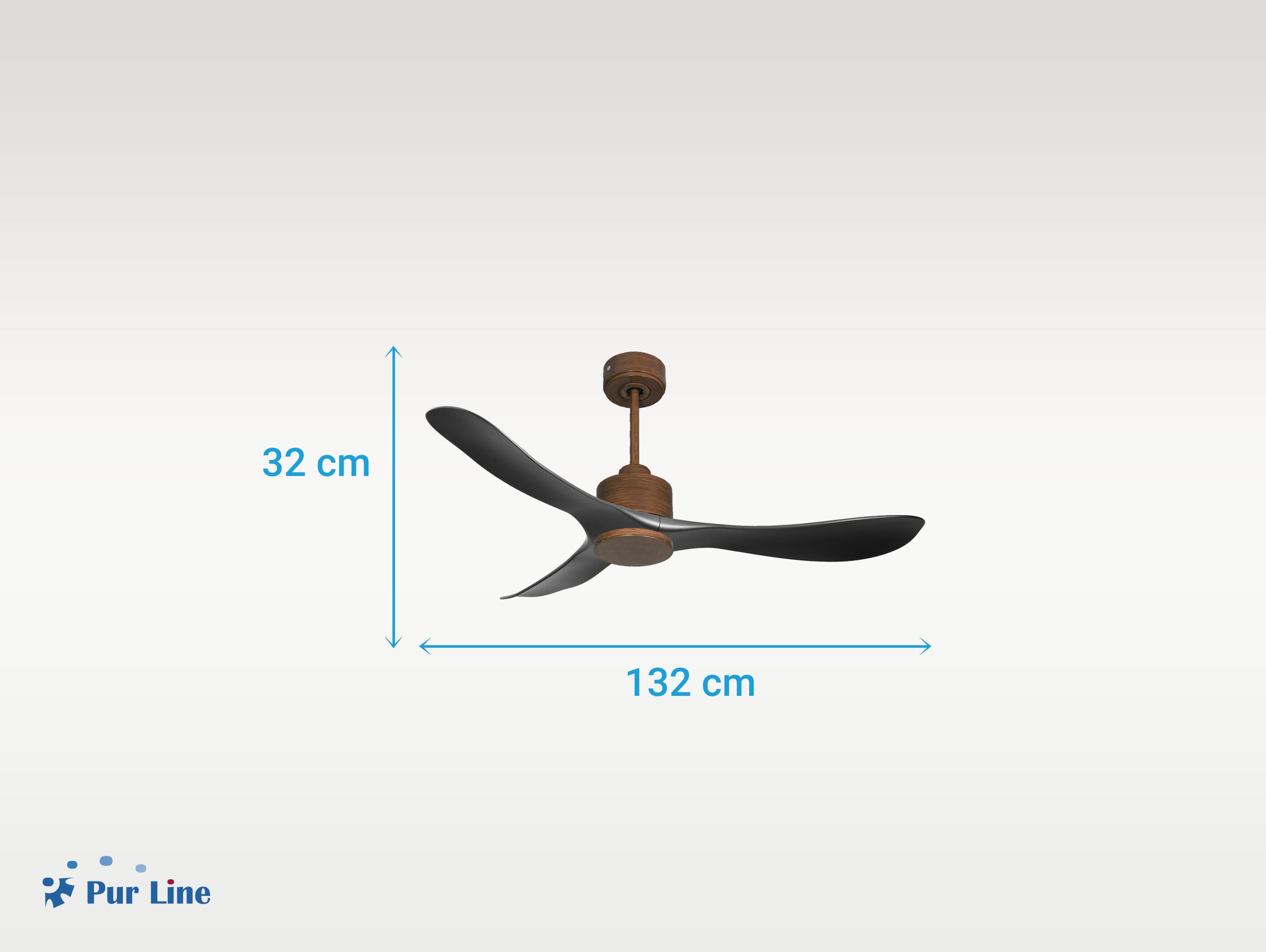 Ventilatore da soffitto Reversibile Termostato Wifi Motore CC Tetti inclinati Telecomando Hypersilence Memoria