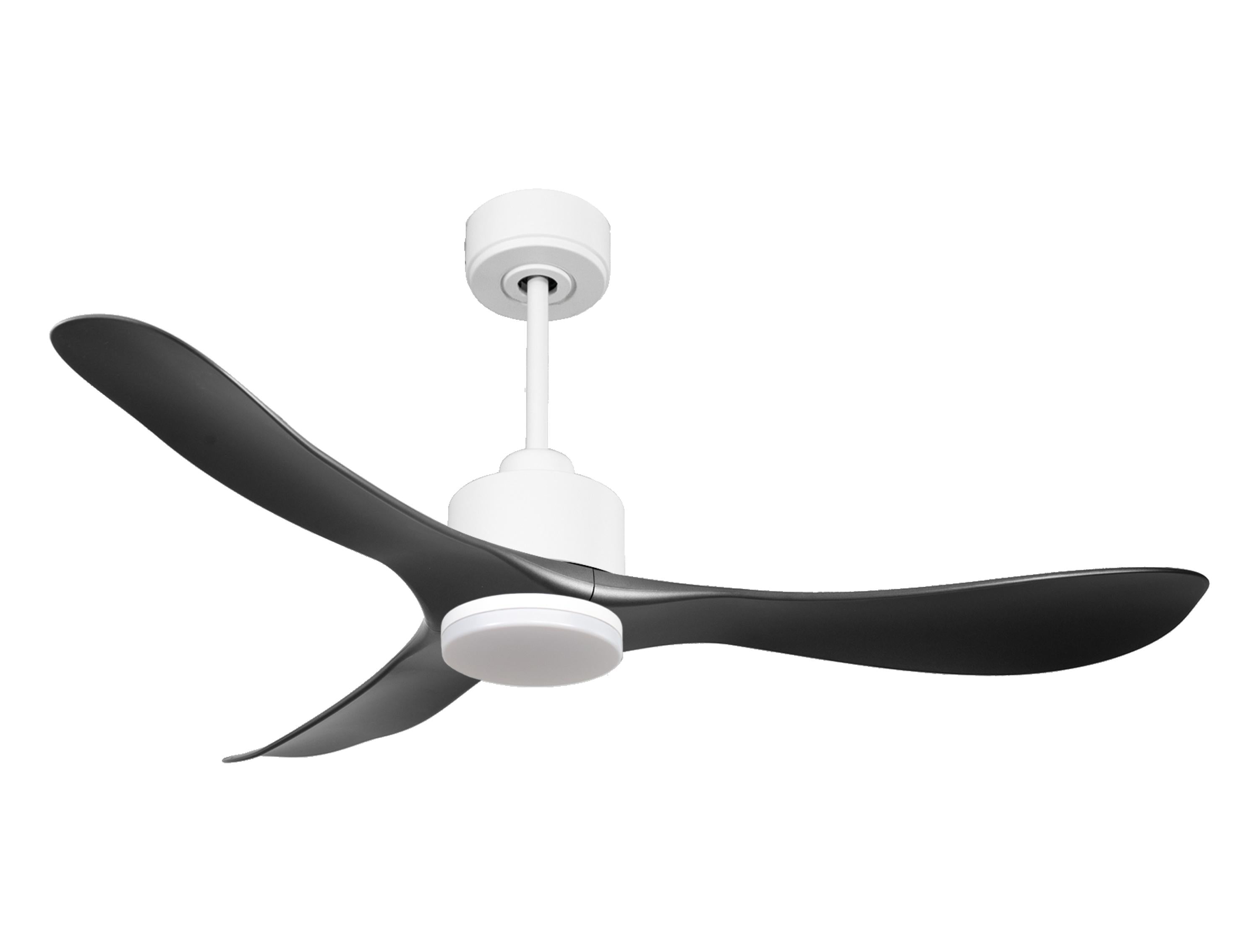 Ventilatore da soffitto Reversibile Termostato Dimmabile Wifi Motore CC Tetti inclinati Telecomando Luce a tre toni Hypersilence Memoria