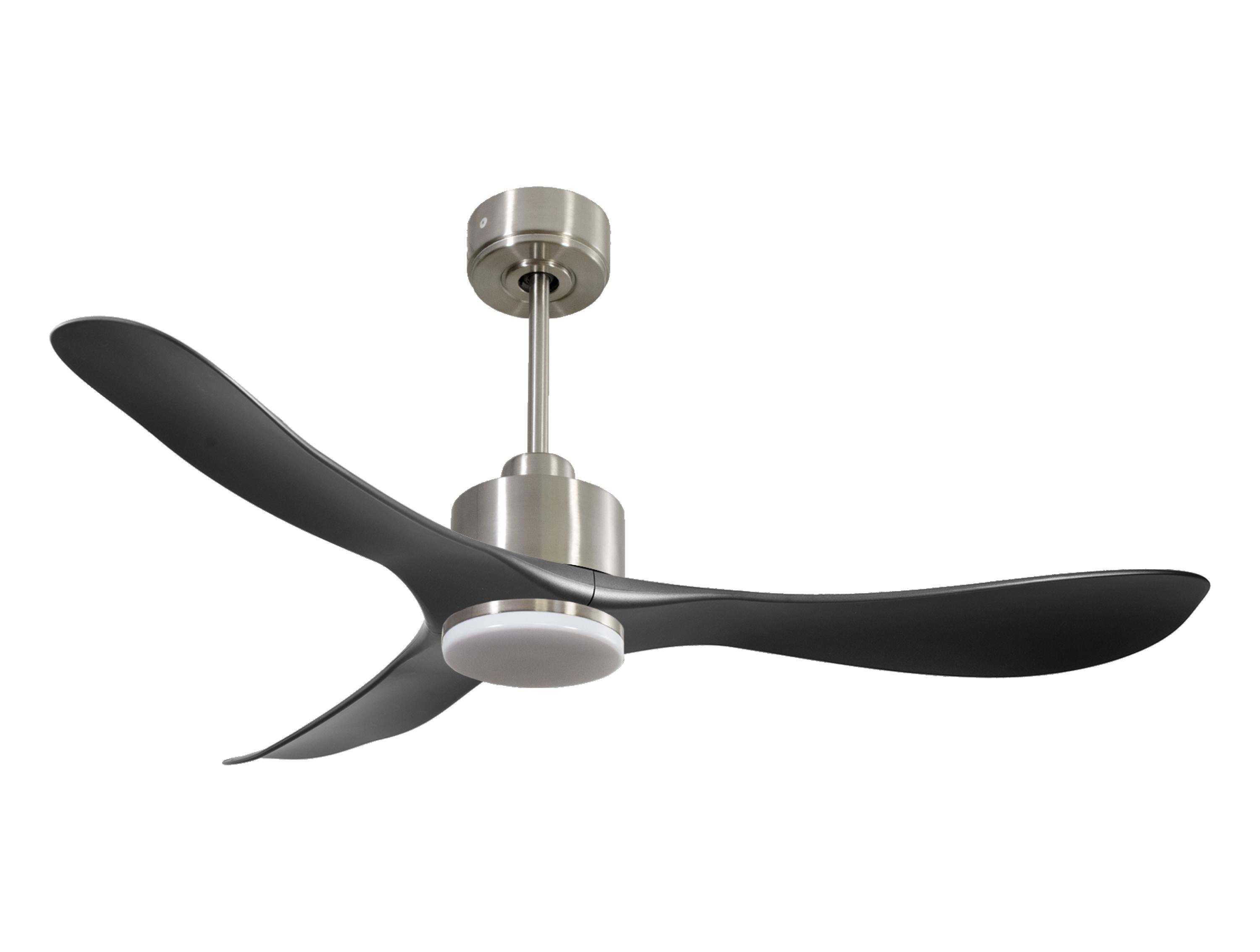 Ventilatore da soffitto Reversibile Termostato Dimmabile Wifi Motore CC Tetti inclinati Telecomando Luce a tre toni Hypersilence Memoria
