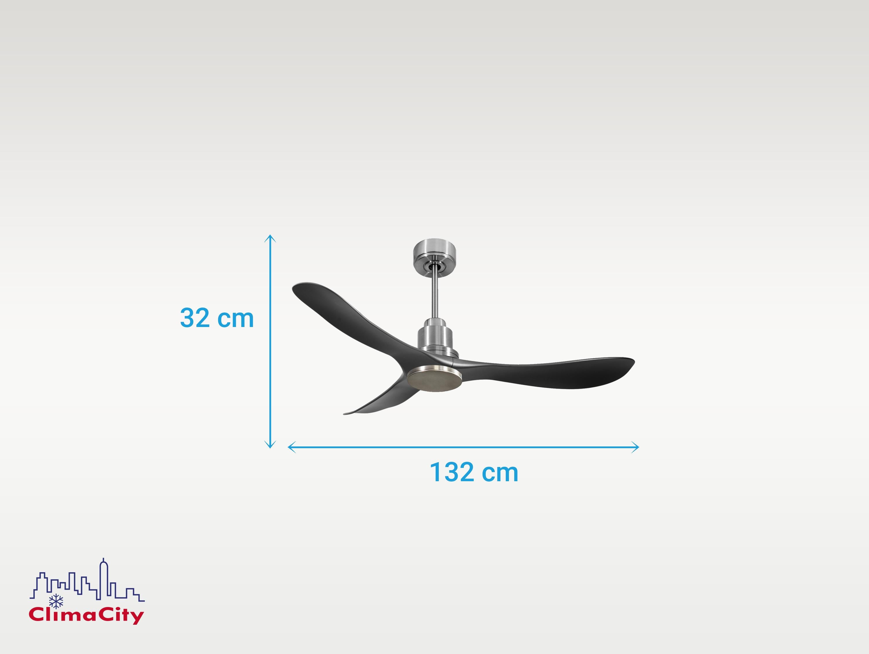 Ventilatore da soffitto Reversibile Termostato Wifi Motore CC Tetti inclinati Telecomando Hypersilence Memoria