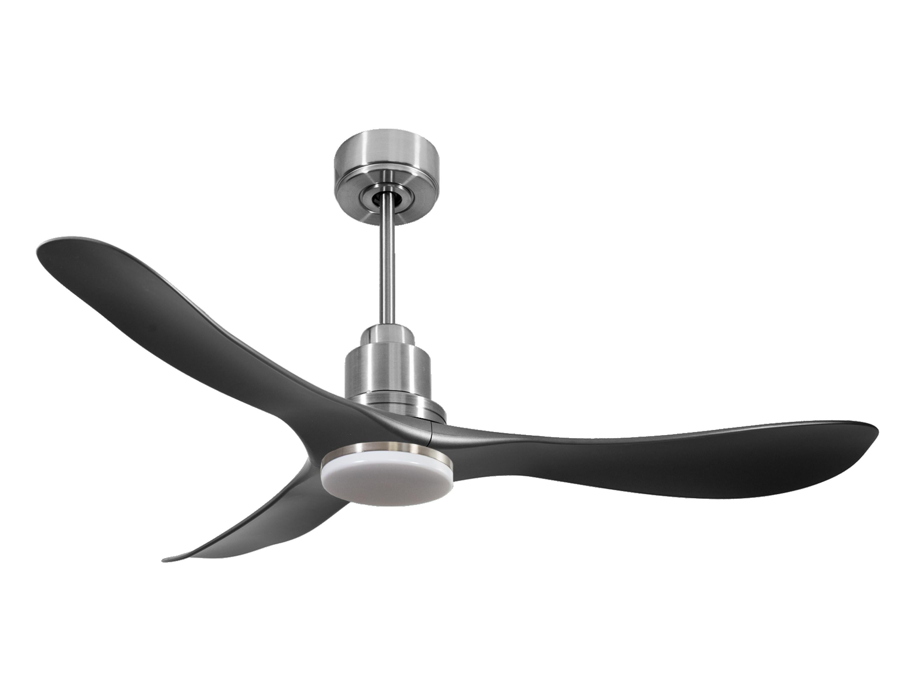 Ventilatore da soffitto Reversibile Termostato Dimmabile Wifi Motore CC Tetti inclinati Telecomando Luce a tre toni Hypersilence Memoria Shopify Vendible (AUTOMATICO)