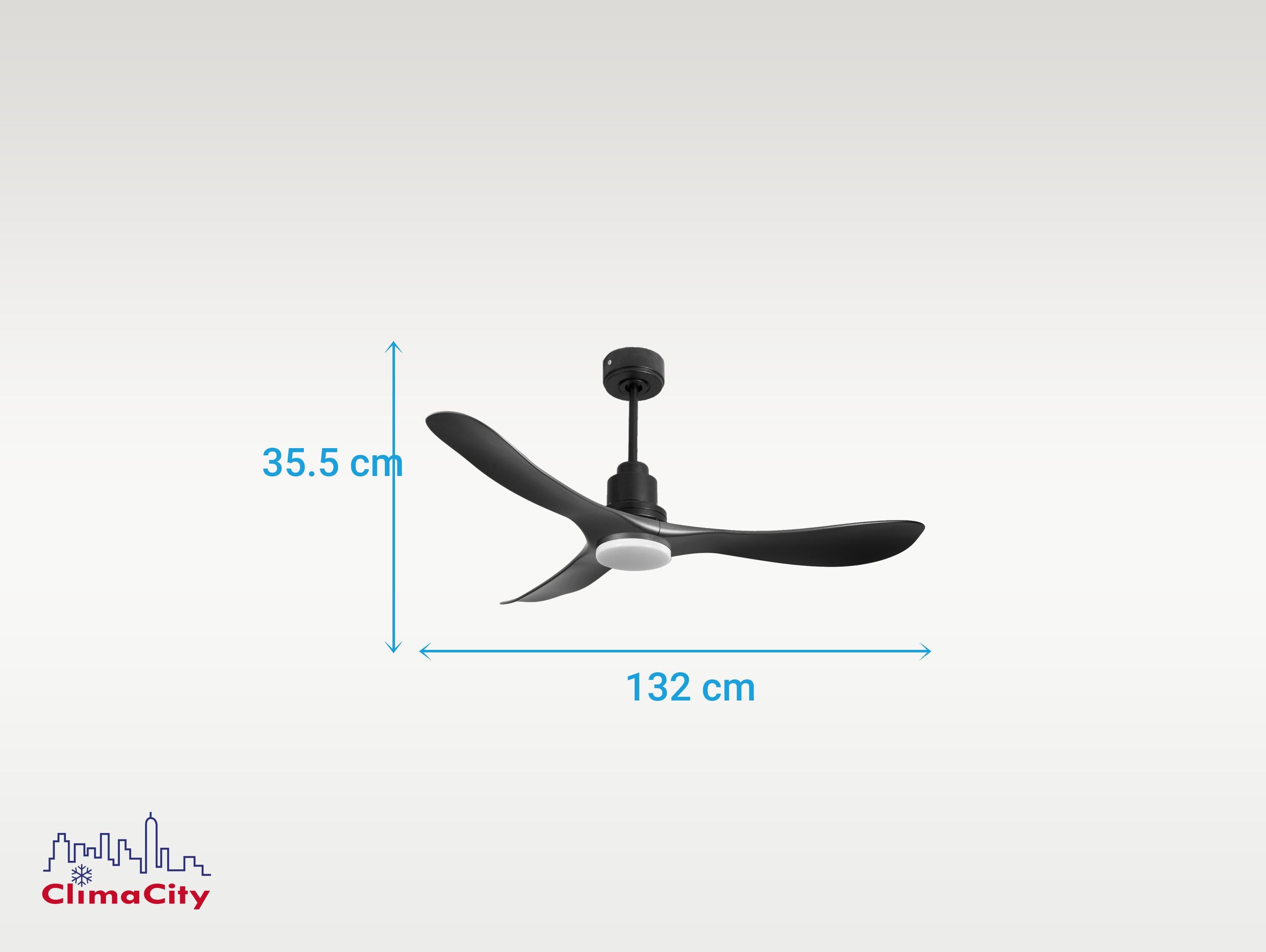 Ventilatore da soffitto Reversibile Termostato Dimmabile Wifi Motore CC Tetti inclinati Telecomando Luce a tre toni Hypersilence Memoria