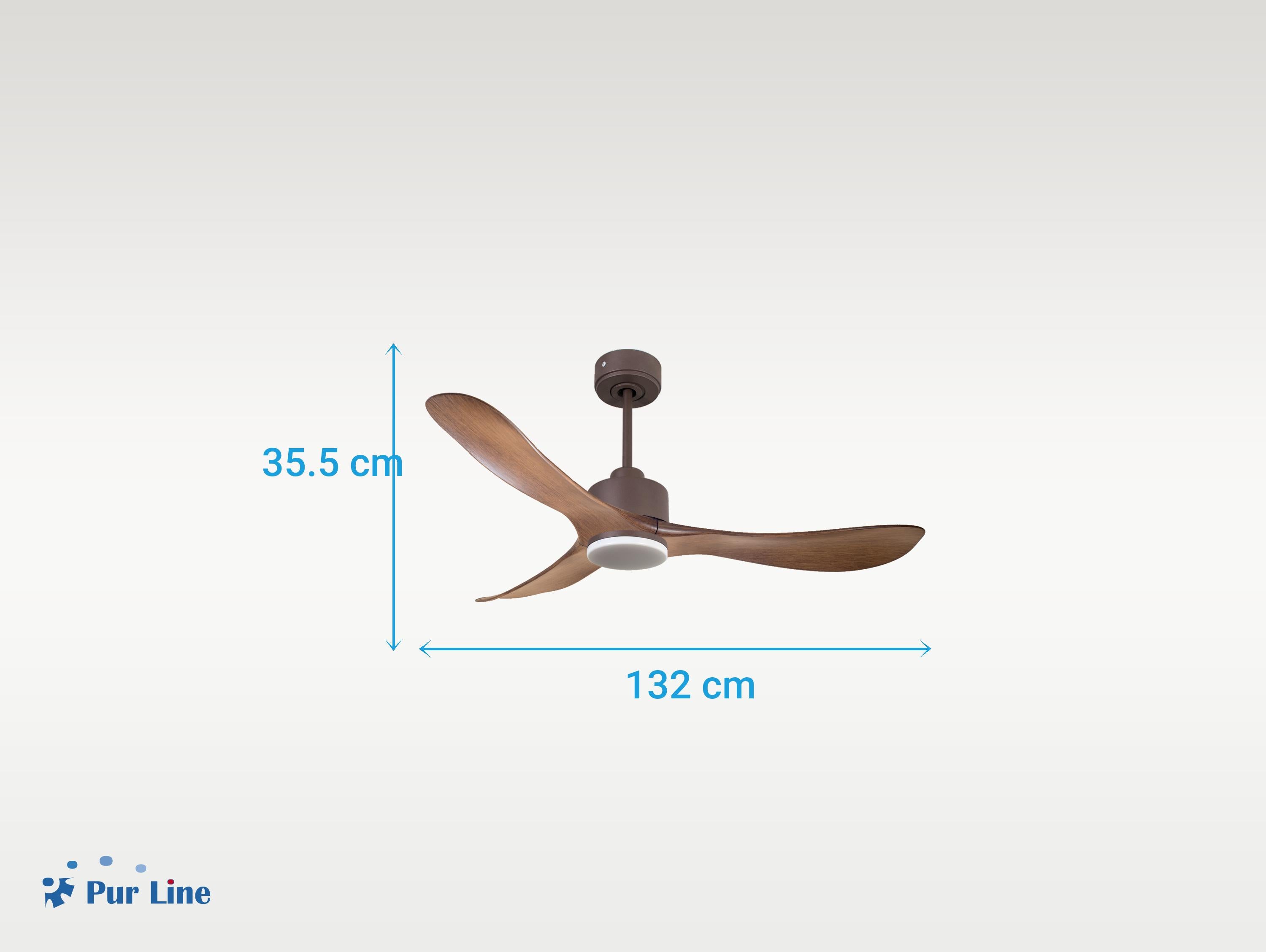 Ventilatore da soffitto Reversibile Termostato Dimmabile Wifi Motore CC Tetti inclinati Telecomando Luce a tre toni Hypersilence Memoria