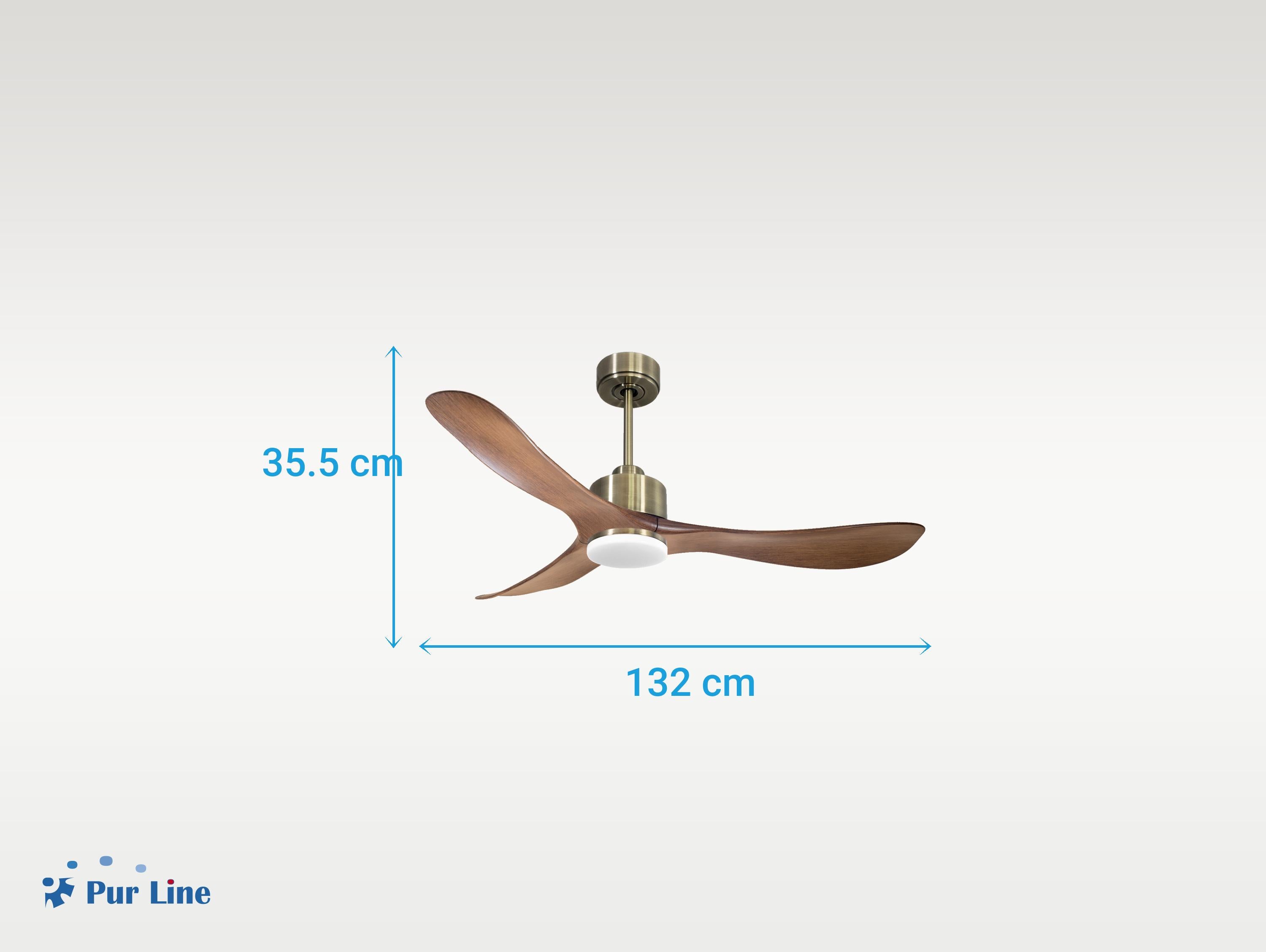 Ventilatore da soffitto Reversibile Termostato Dimmabile Wifi Motore CC Tetti inclinati Telecomando Luce a tre toni Hypersilence Memoria