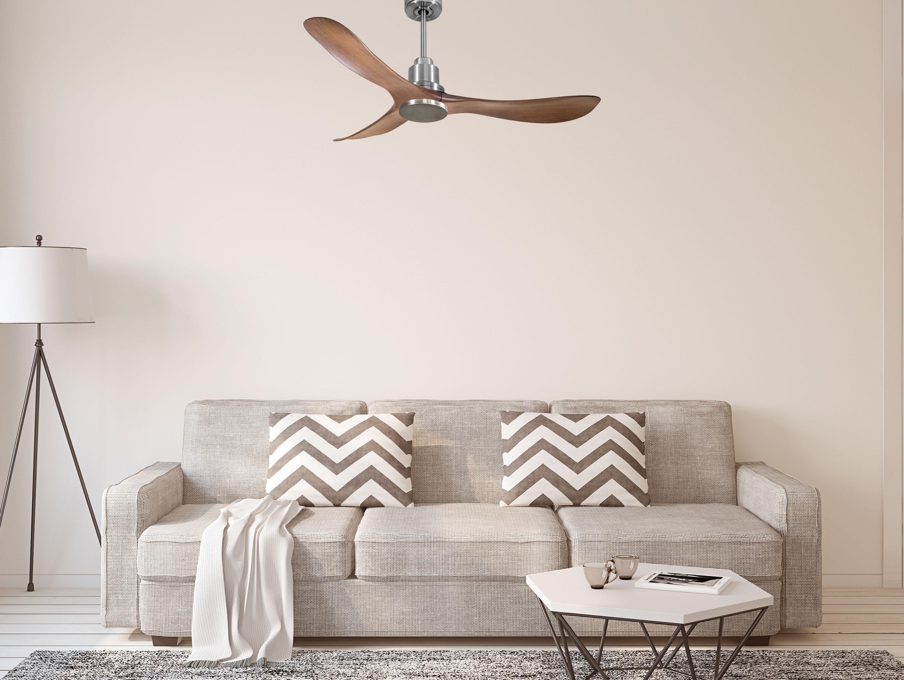 Ventilatore da soffitto Reversibile Termostato Wifi Motore CC Tetti inclinati Telecomando Hypersilence Memoria Shopify Vendible (AUTOMATICO)