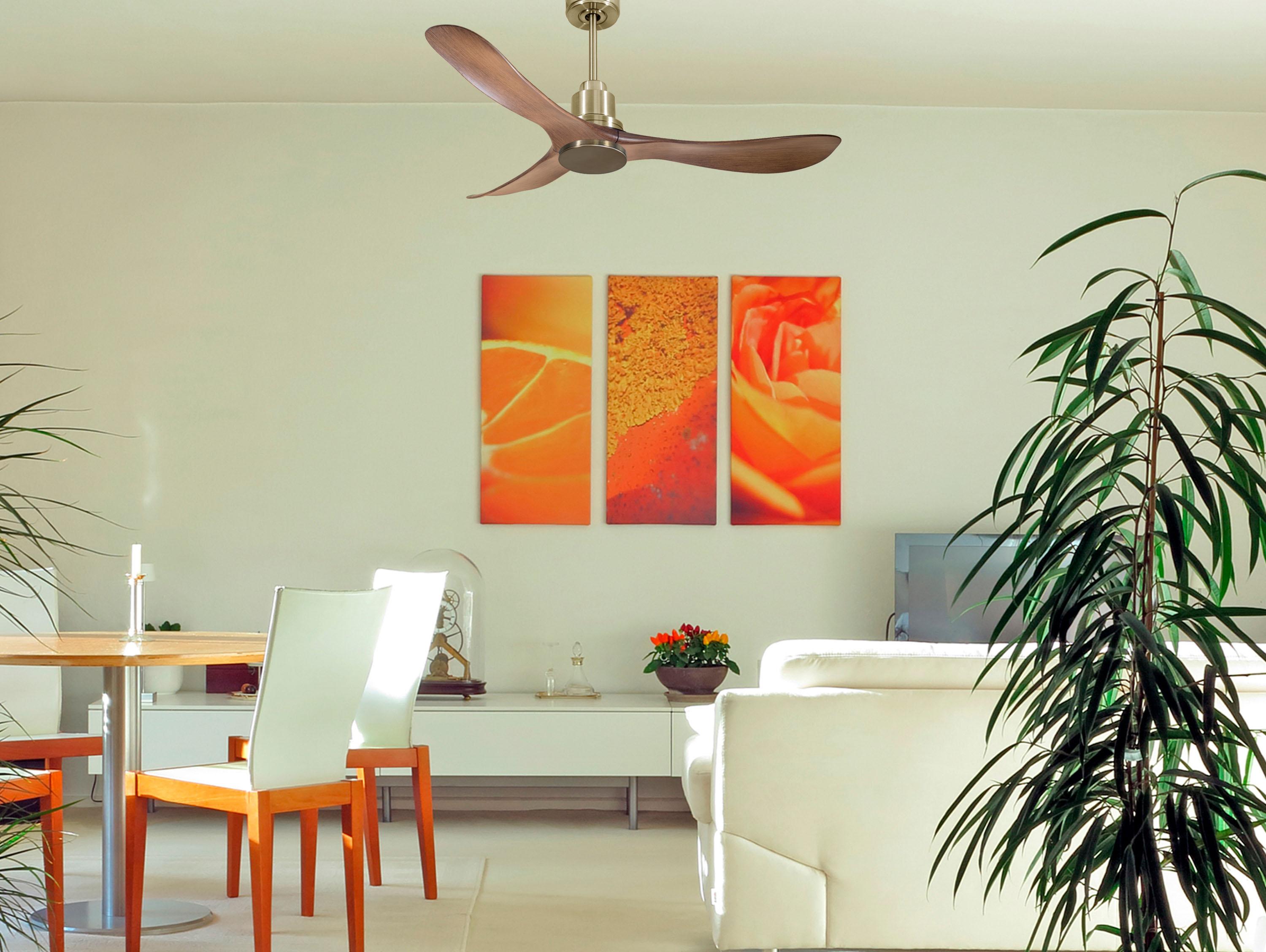 Ventilatore da soffitto Reversibile Termostato Wifi Motore CC Tetti inclinati Telecomando Hypersilence Memoria