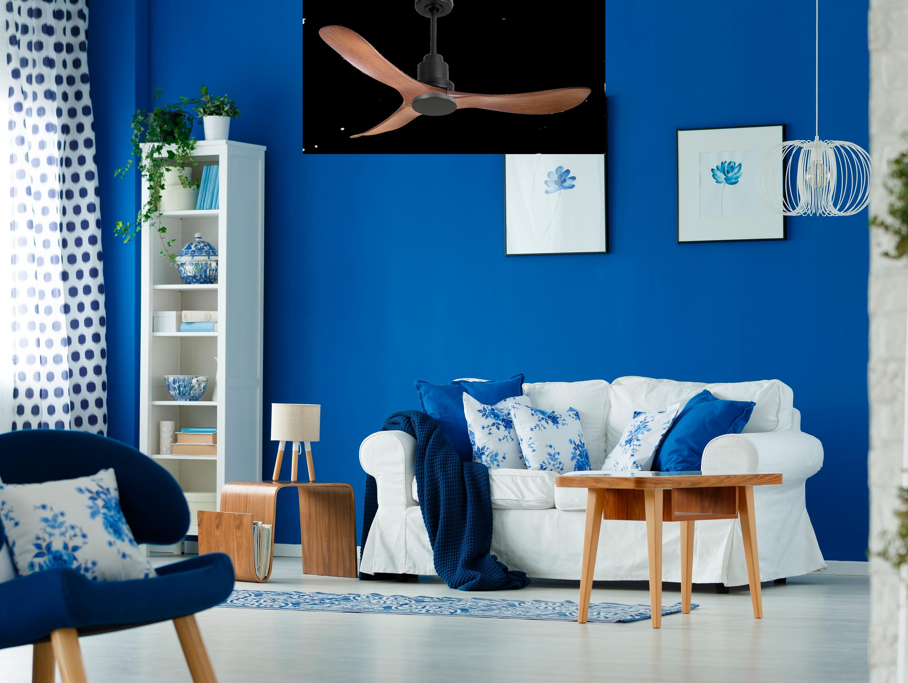 Ventilatore da soffitto Reversibile Termostato Wifi Motore CC Tetti inclinati Telecomando Hypersilence Memoria