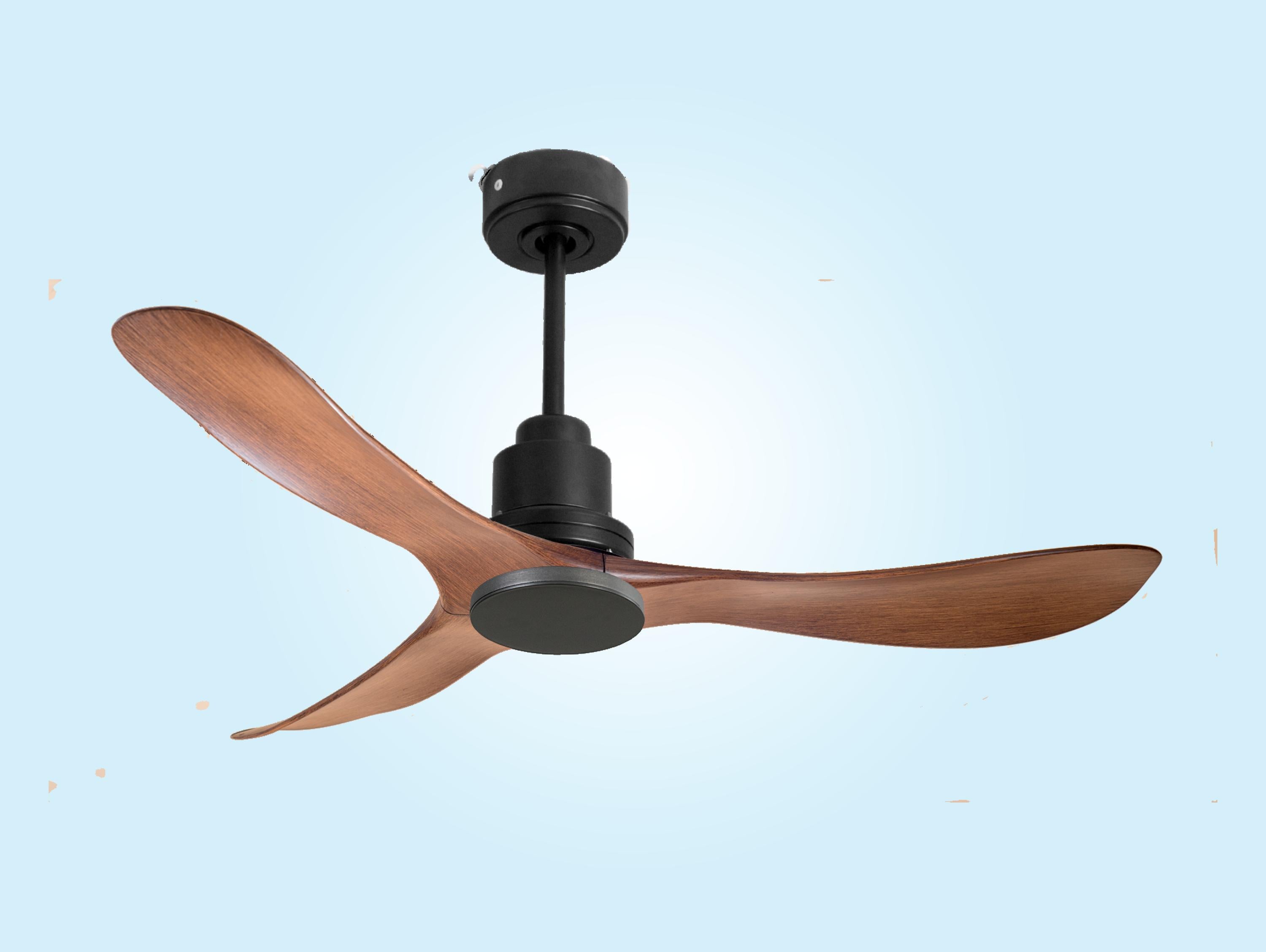 Ventilatore da soffitto Reversibile Termostato Wifi Motore CC Tetti inclinati Telecomando Hypersilence Memoria