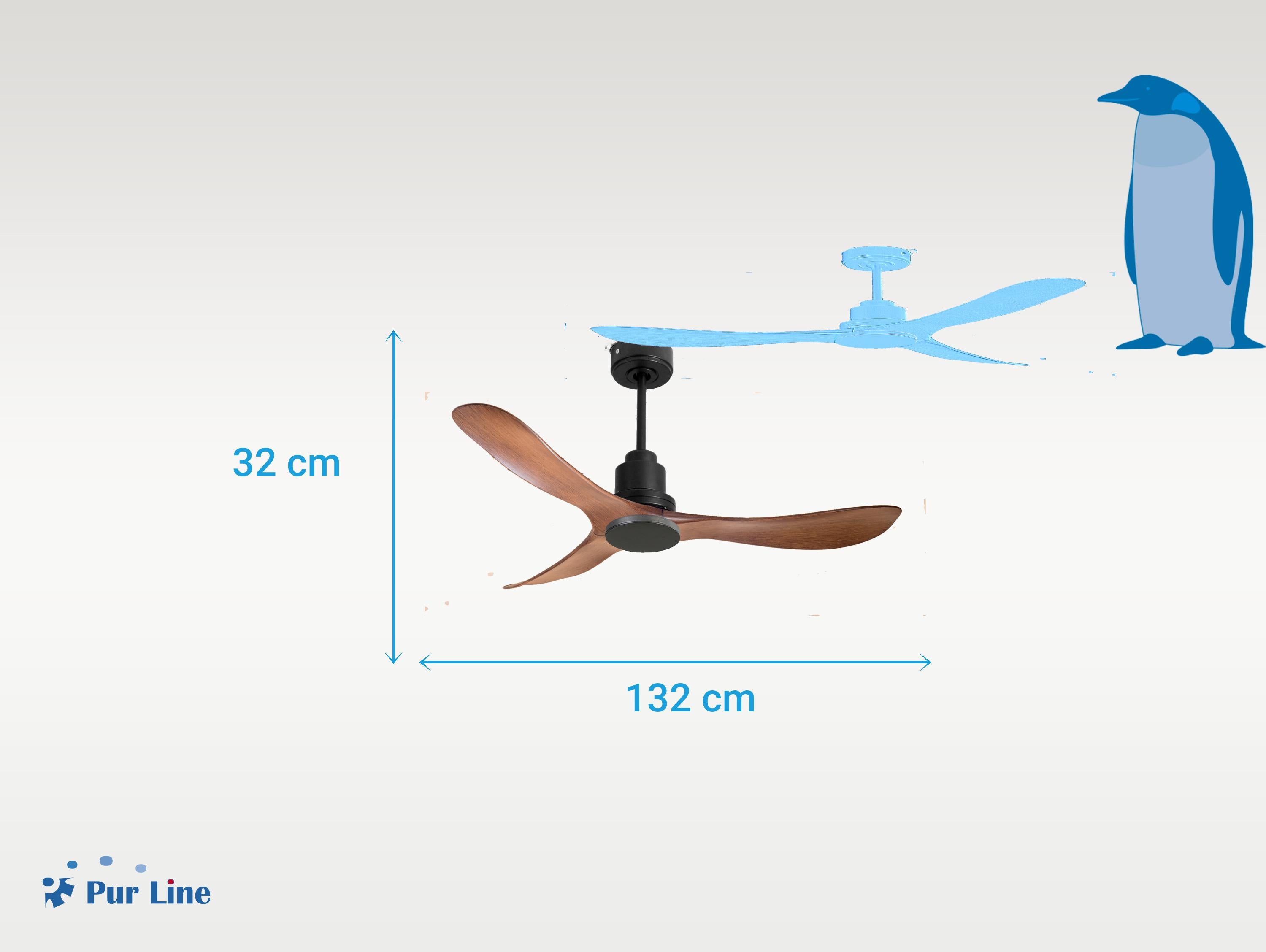 Ventilatore da soffitto Reversibile Termostato Wifi Motore CC Tetti inclinati Telecomando Hypersilence Memoria