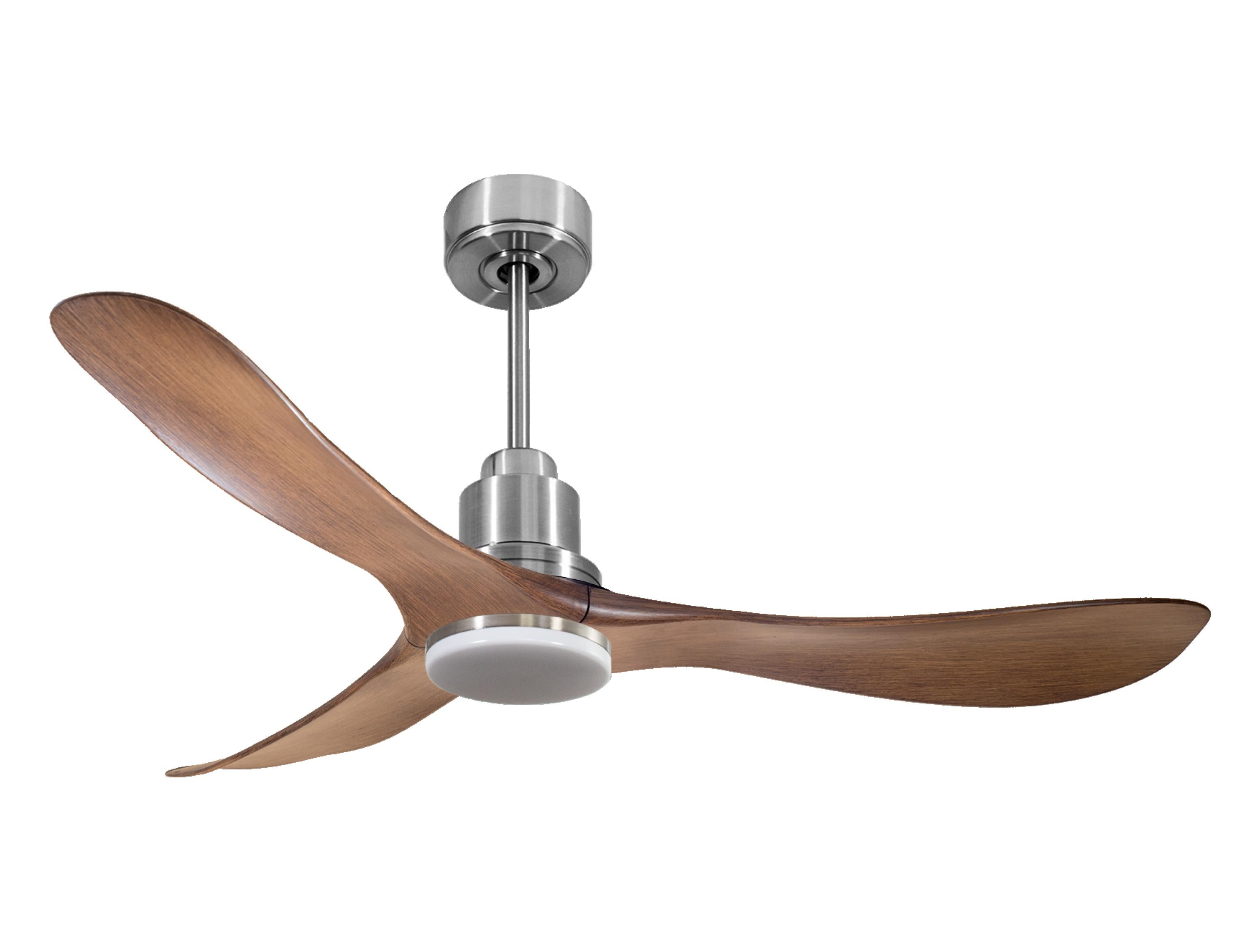 Ventilatore da soffitto Reversibile Termostato Dimmabile Wifi Motore CC Tetti inclinati Telecomando Luce a tre toni Hypersilence Memoria Shopify Vendible (AUTOMATICO)