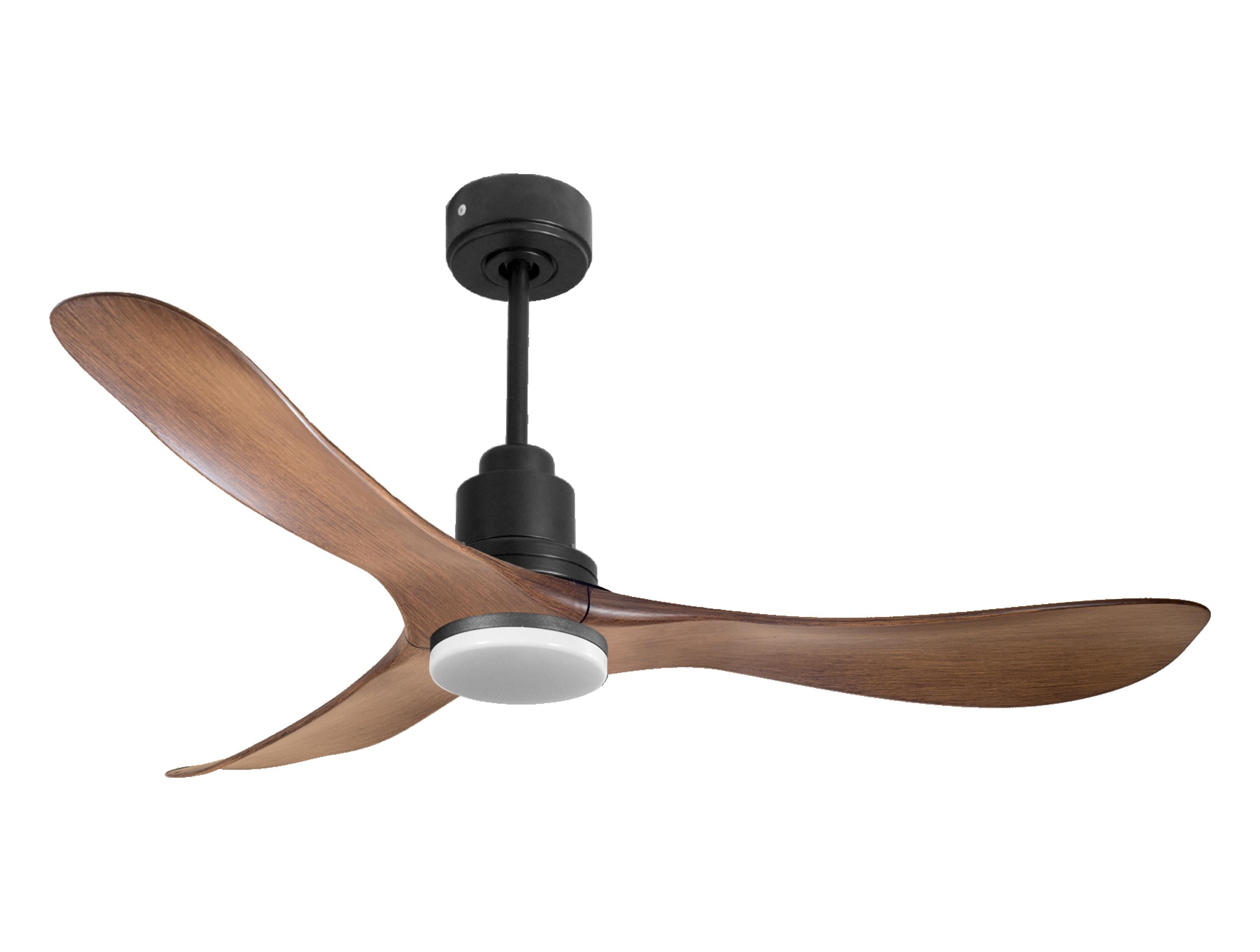Ventilatore da soffitto Reversibile Termostato Dimmabile Wifi Motore CC Tetti inclinati Telecomando Luce a tre toni Hypersilence Memoria Shopify Vendible (AUTOMATICO)